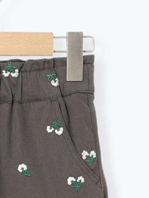 Samansa Mos2 Lagom「花刺繍カットツイルパンツ」|その他|
