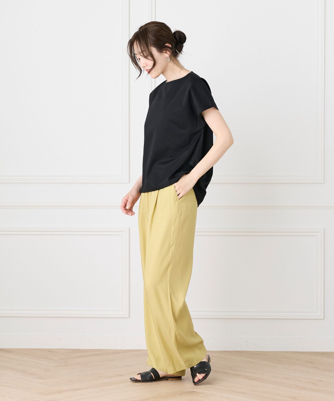 Le Souk「《大きいサイズ》フィブリルタックワイドパンツ」|その他|