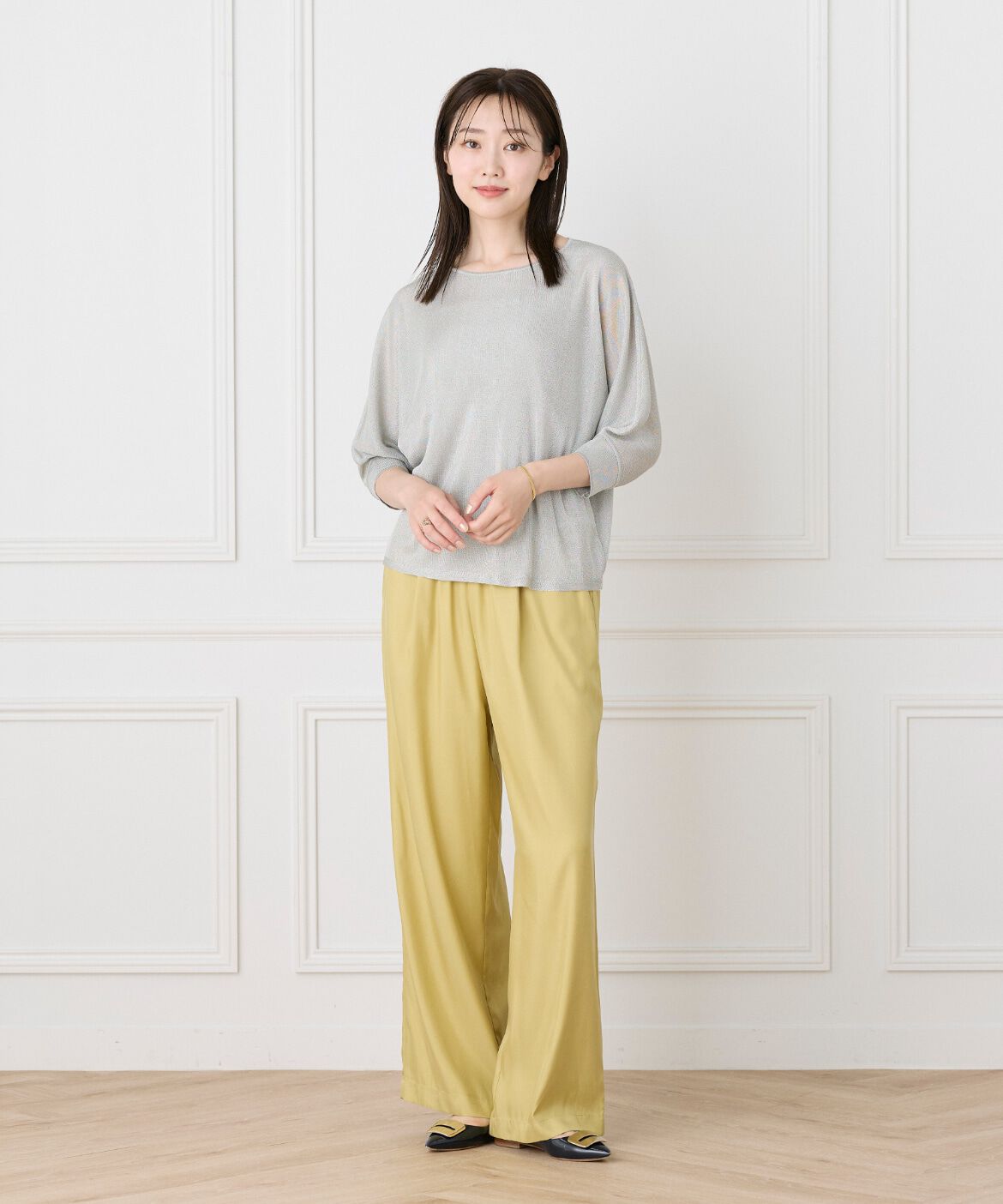 Le Souk「《大きいサイズ》フィブリルタックワイドパンツ」|その他|