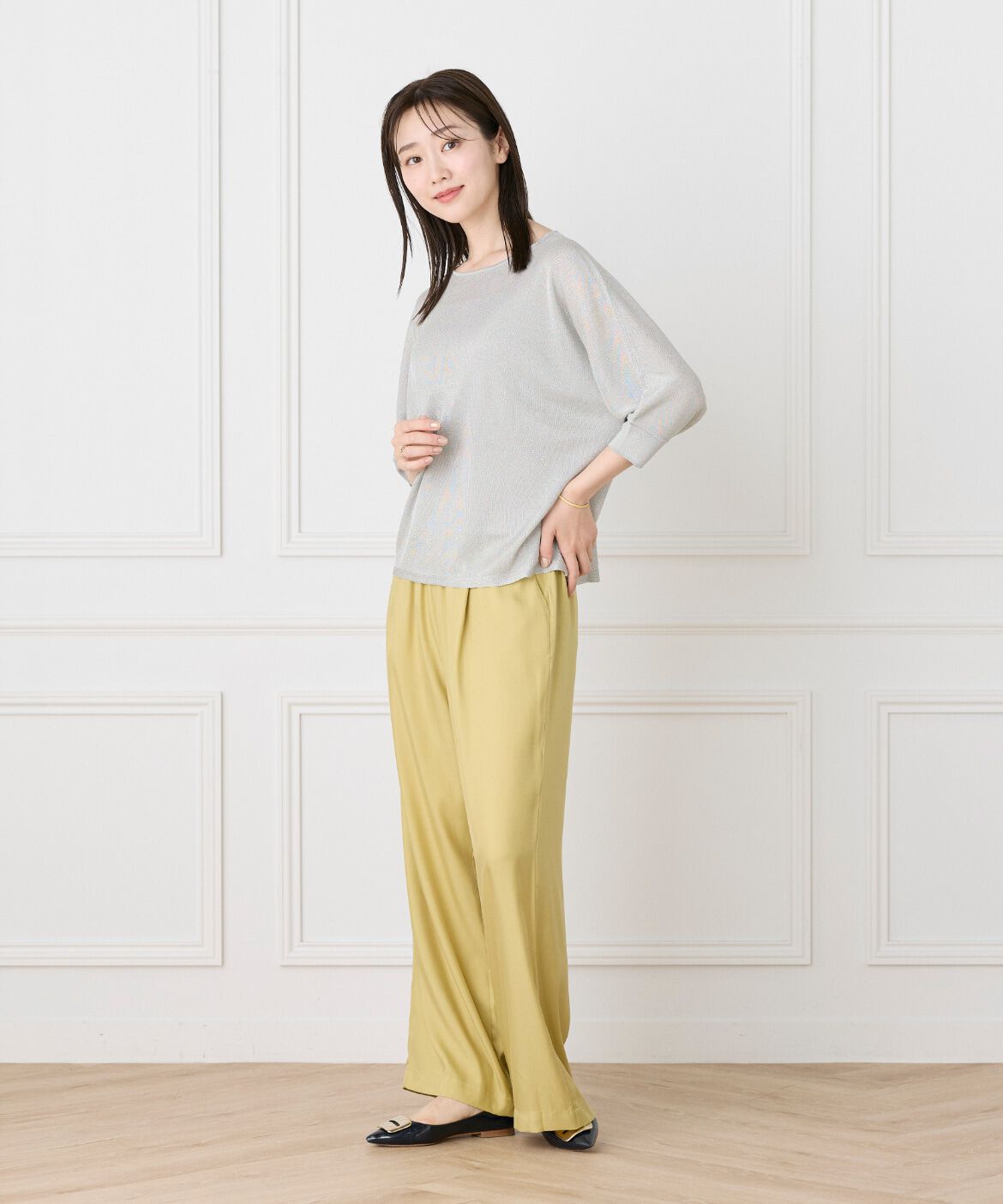 Le Souk「《大きいサイズ》フィブリルタックワイドパンツ」|その他|