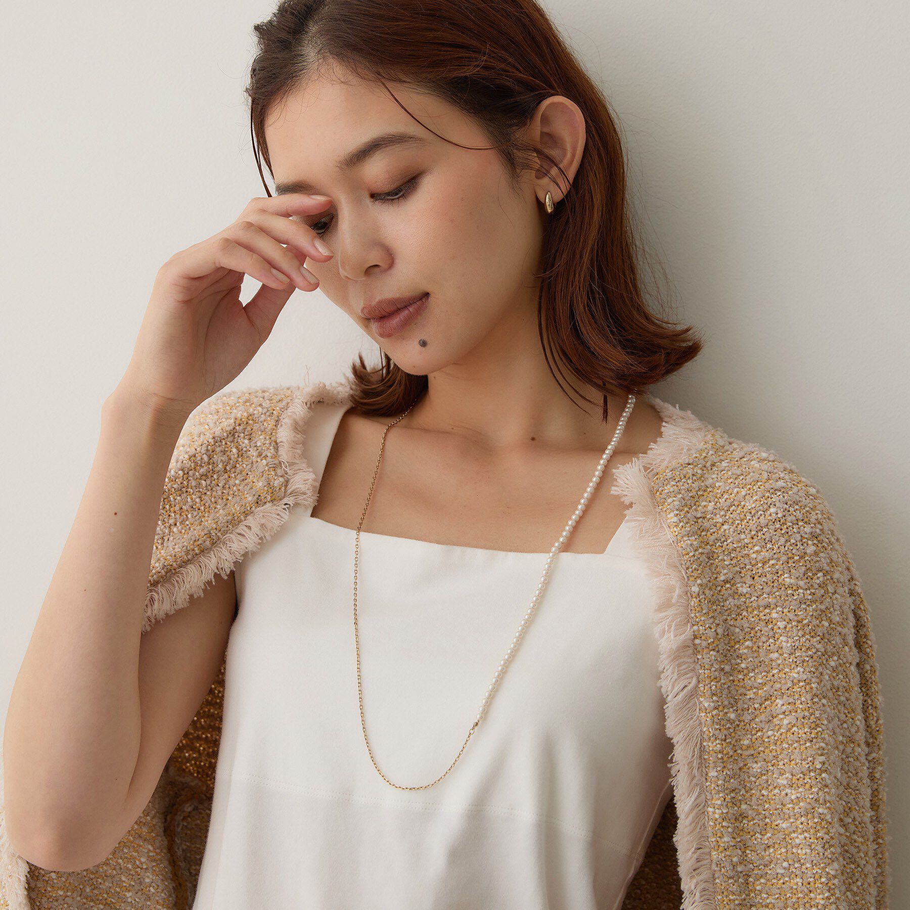 UNTITLED「【Made in Japan】ガラスパールラリエット」|ネックレス|