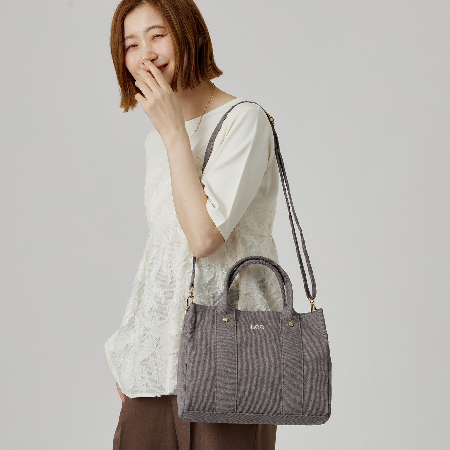 grove「【Lee別注】コーディロイ2wayトート」|トートバッグ|