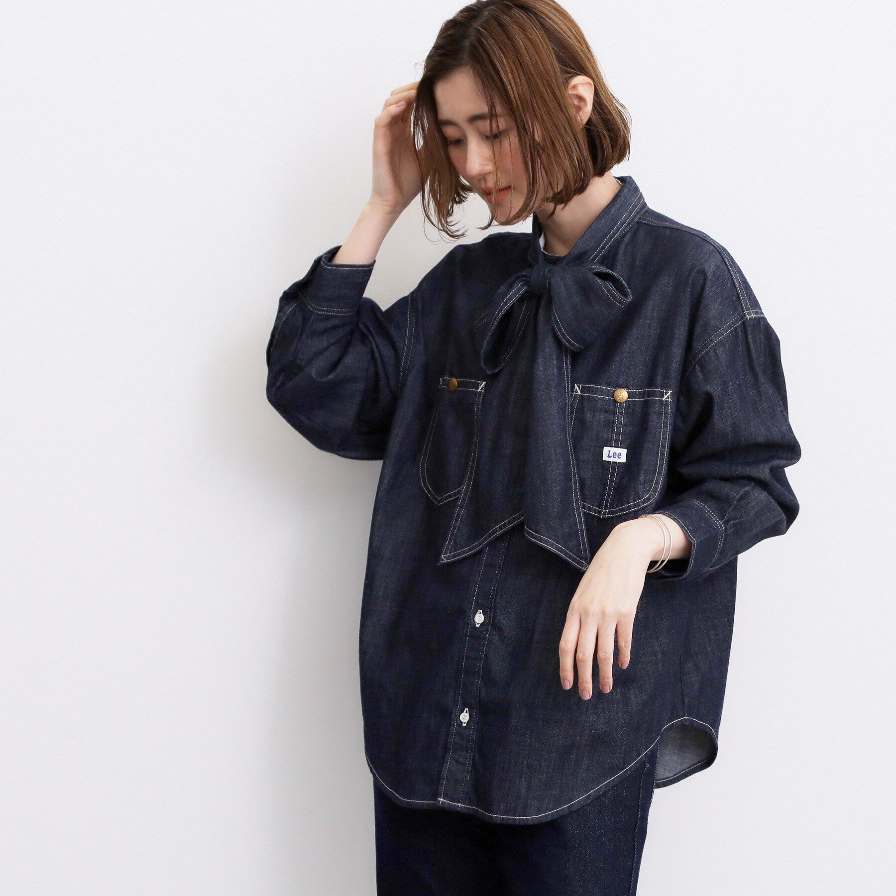 grove「【Lee&times;grove別注】DENIM BOWTIE SHIRTS」|シャツ・ブラウス|