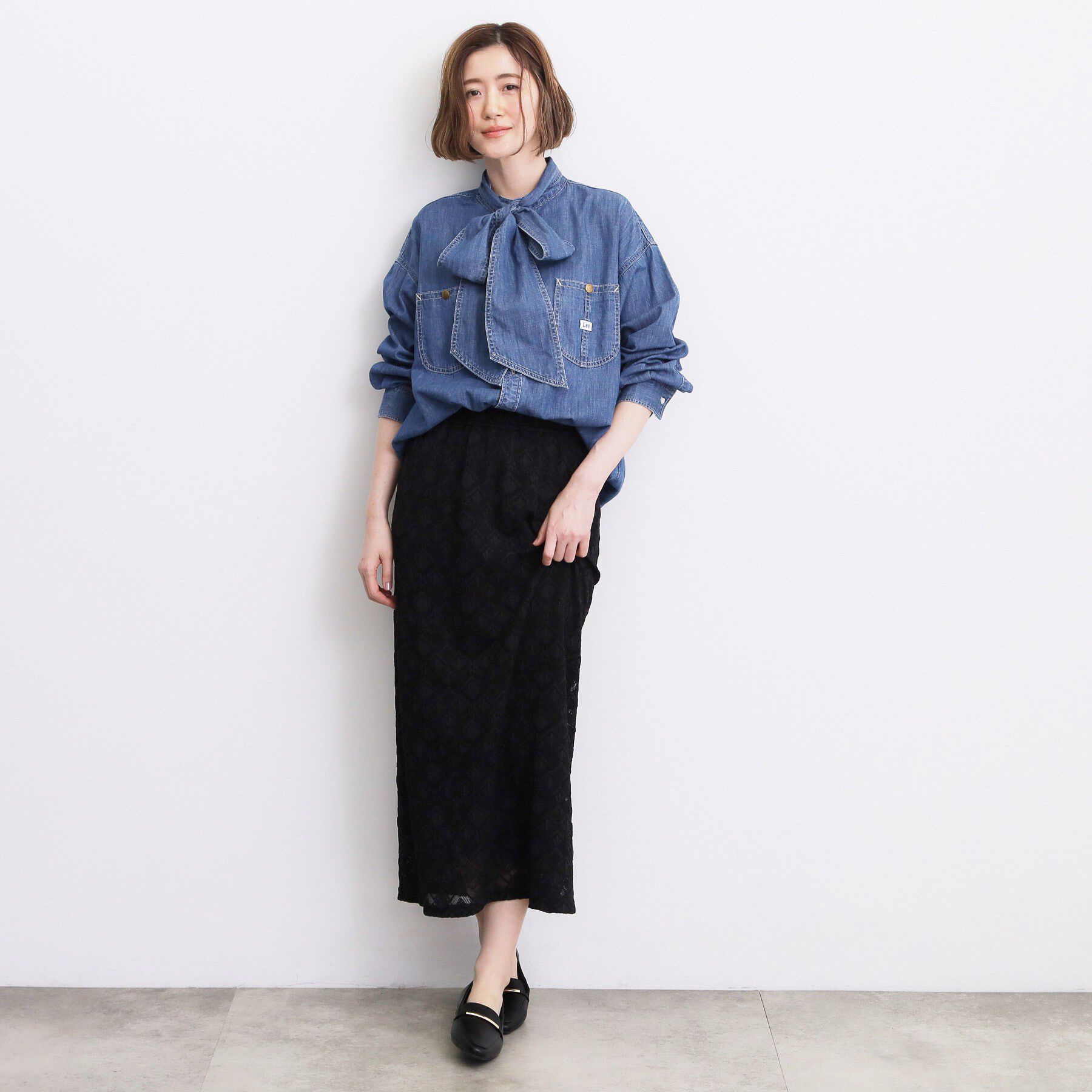 grove「【Lee&times;grove別注】DENIM BOWTIE SHIRTS」|シャツ・ブラウス|