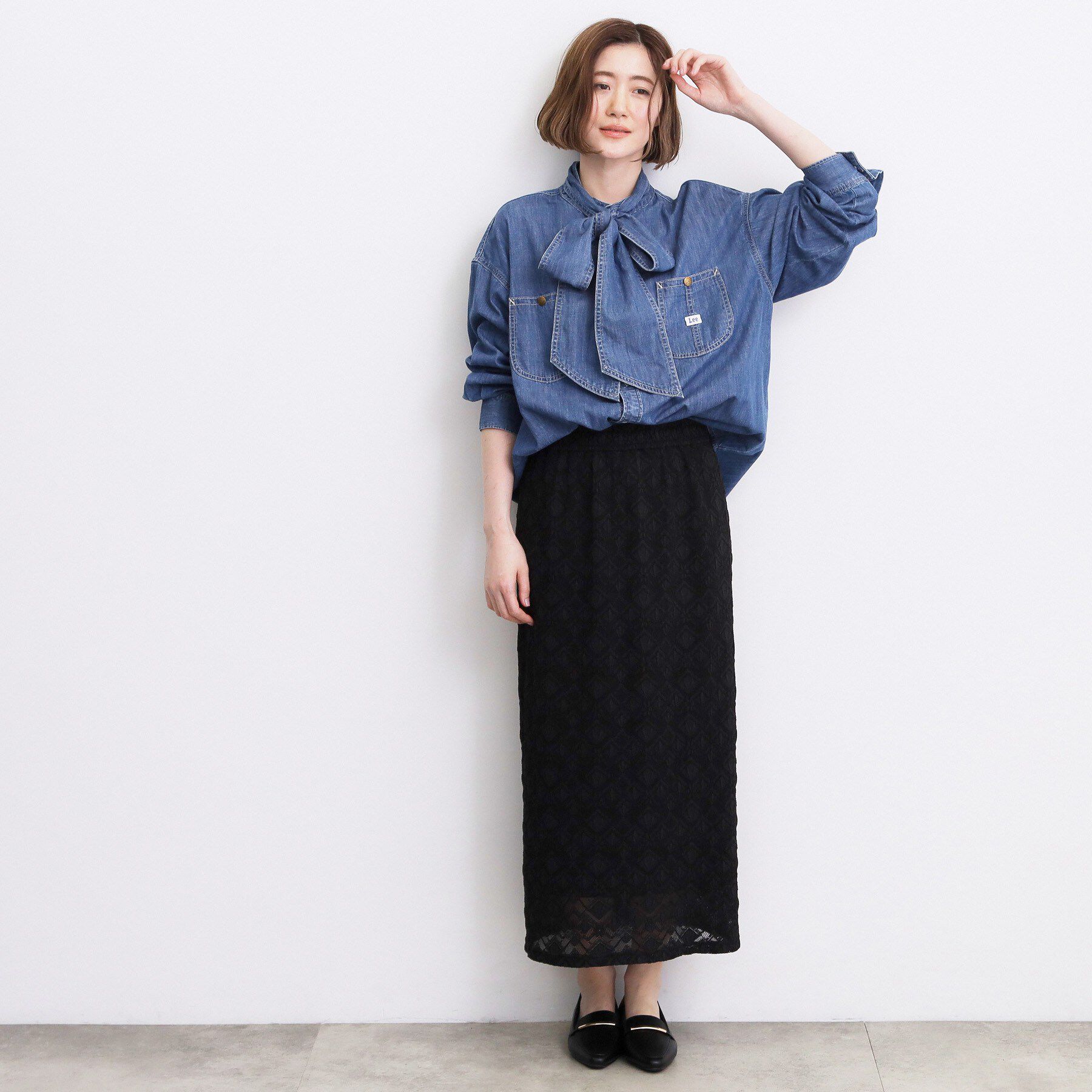 grove「【Lee&times;grove別注】DENIM BOWTIE SHIRTS」|シャツ・ブラウス|