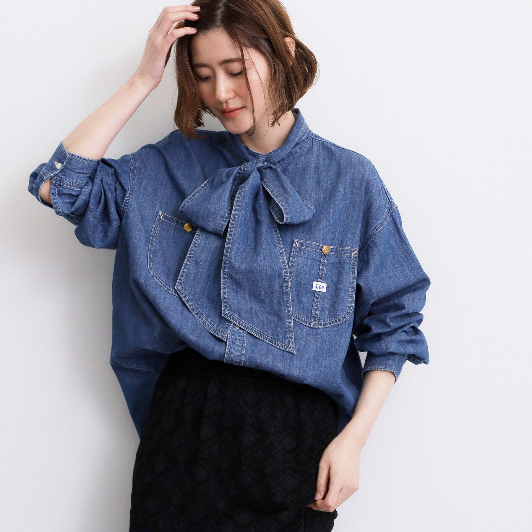 grove「【Lee&times;grove別注】DENIM BOWTIE SHIRTS」|シャツ・ブラウス|
