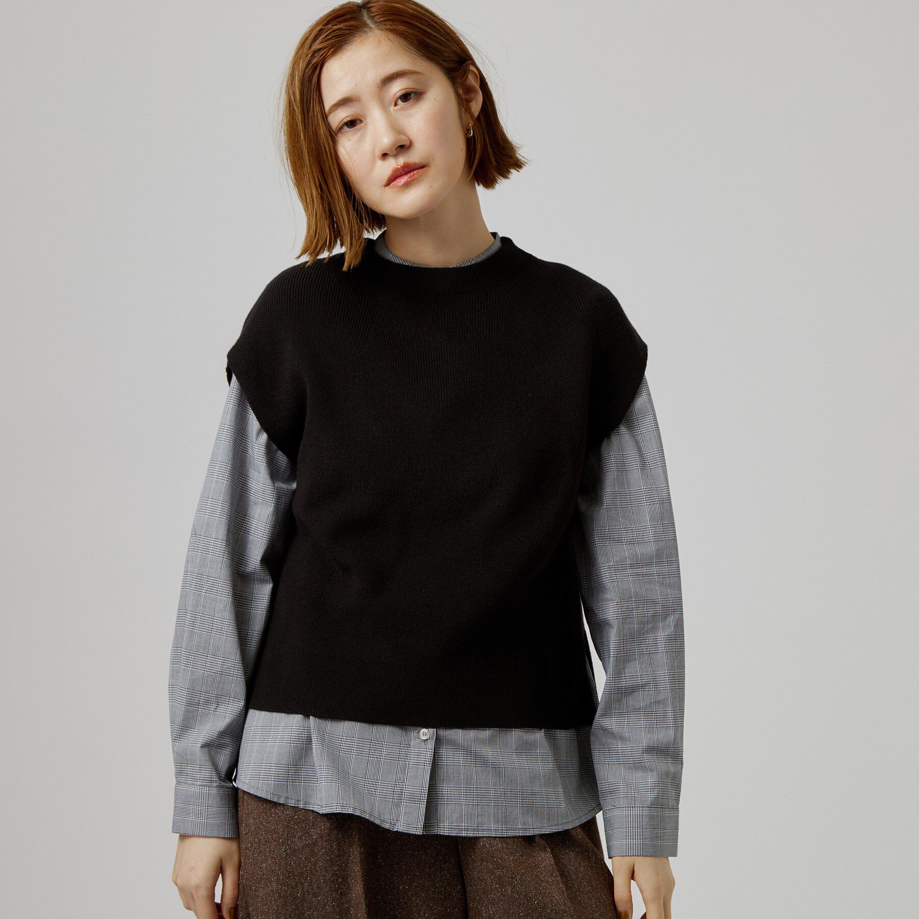 grove「【時短・着回し】ニットベスト&times;シャツSET」|その他|