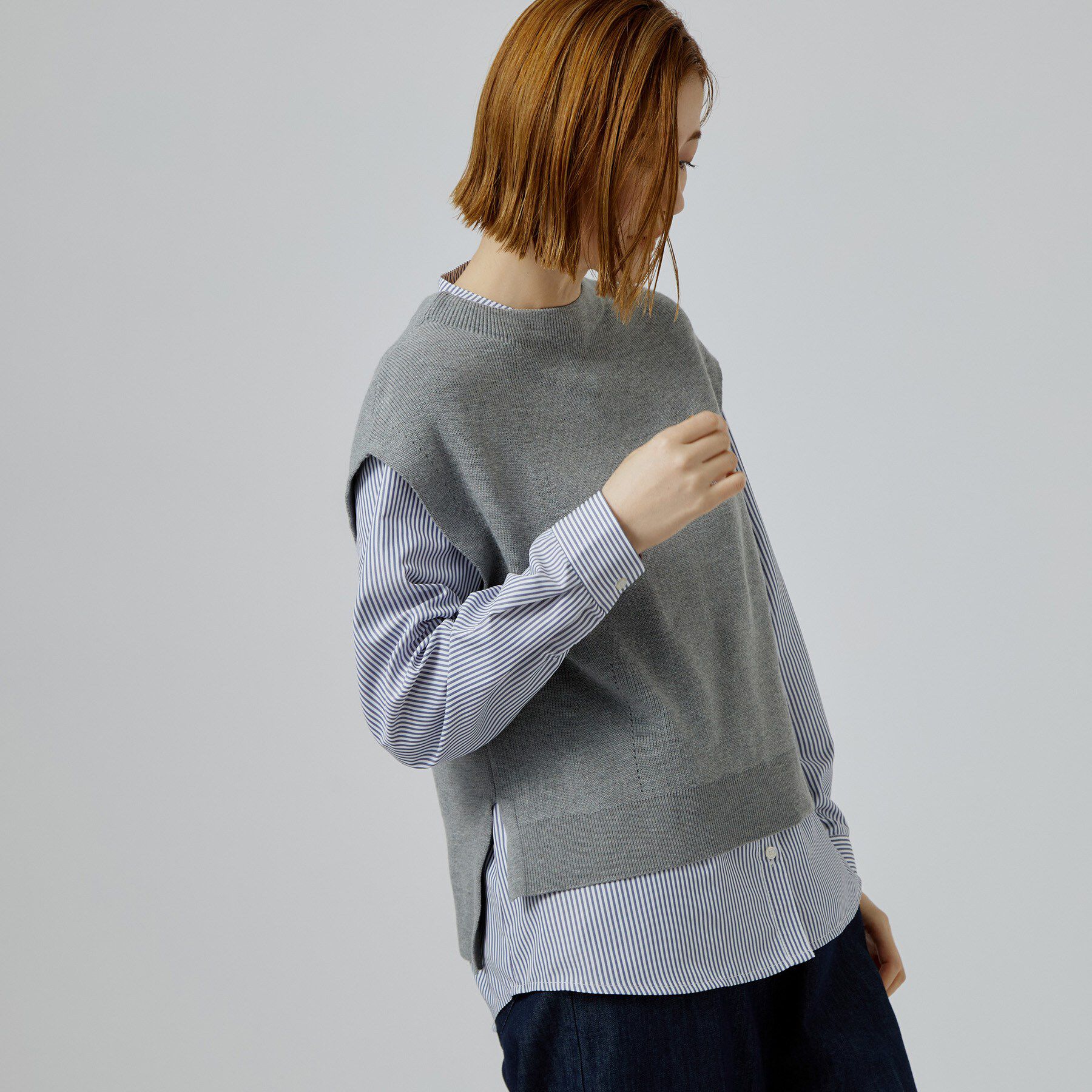 grove「【時短・着回し】ニットベスト&times;シャツSET」|その他|