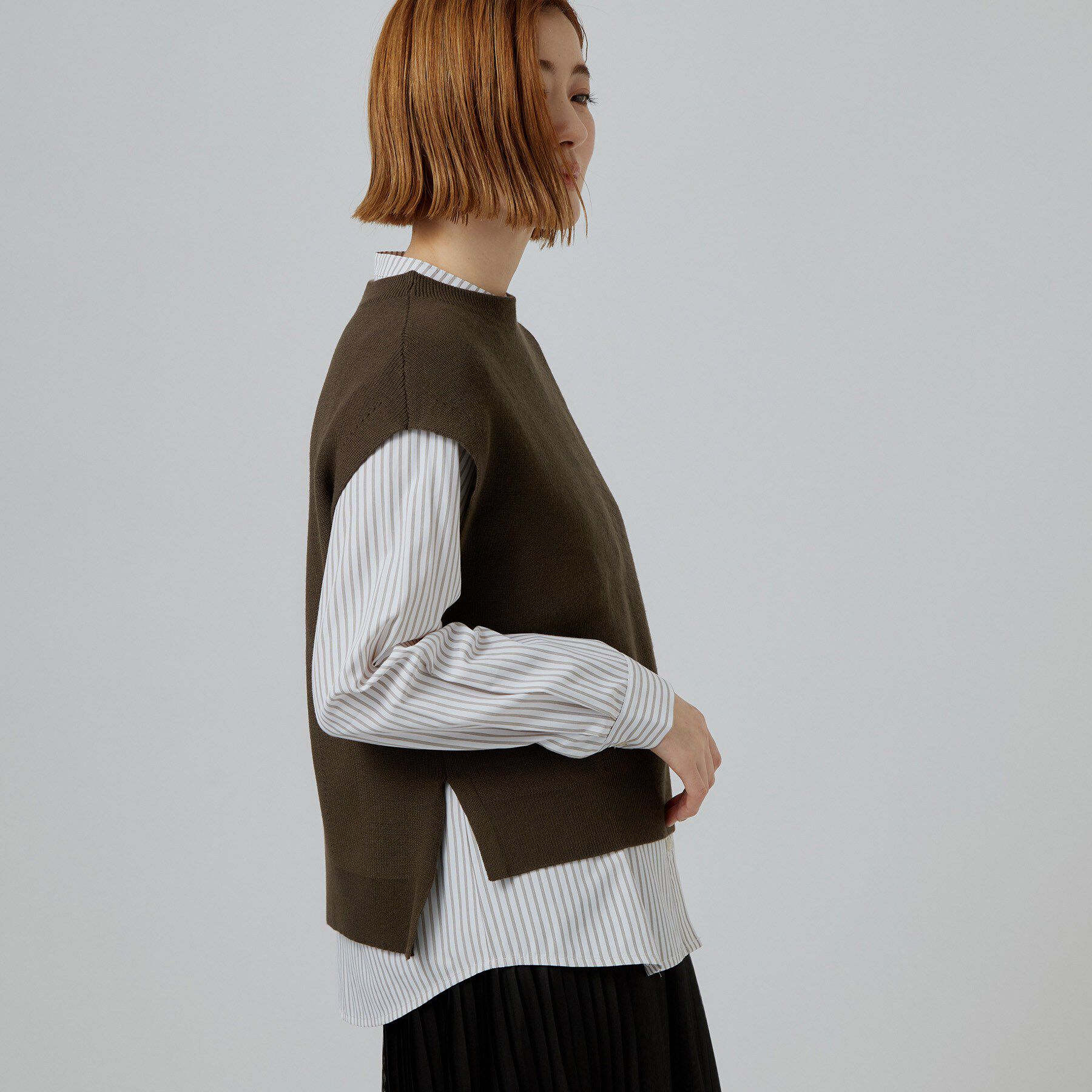 grove「【時短・着回し】ニットベスト&times;シャツSET」|その他|