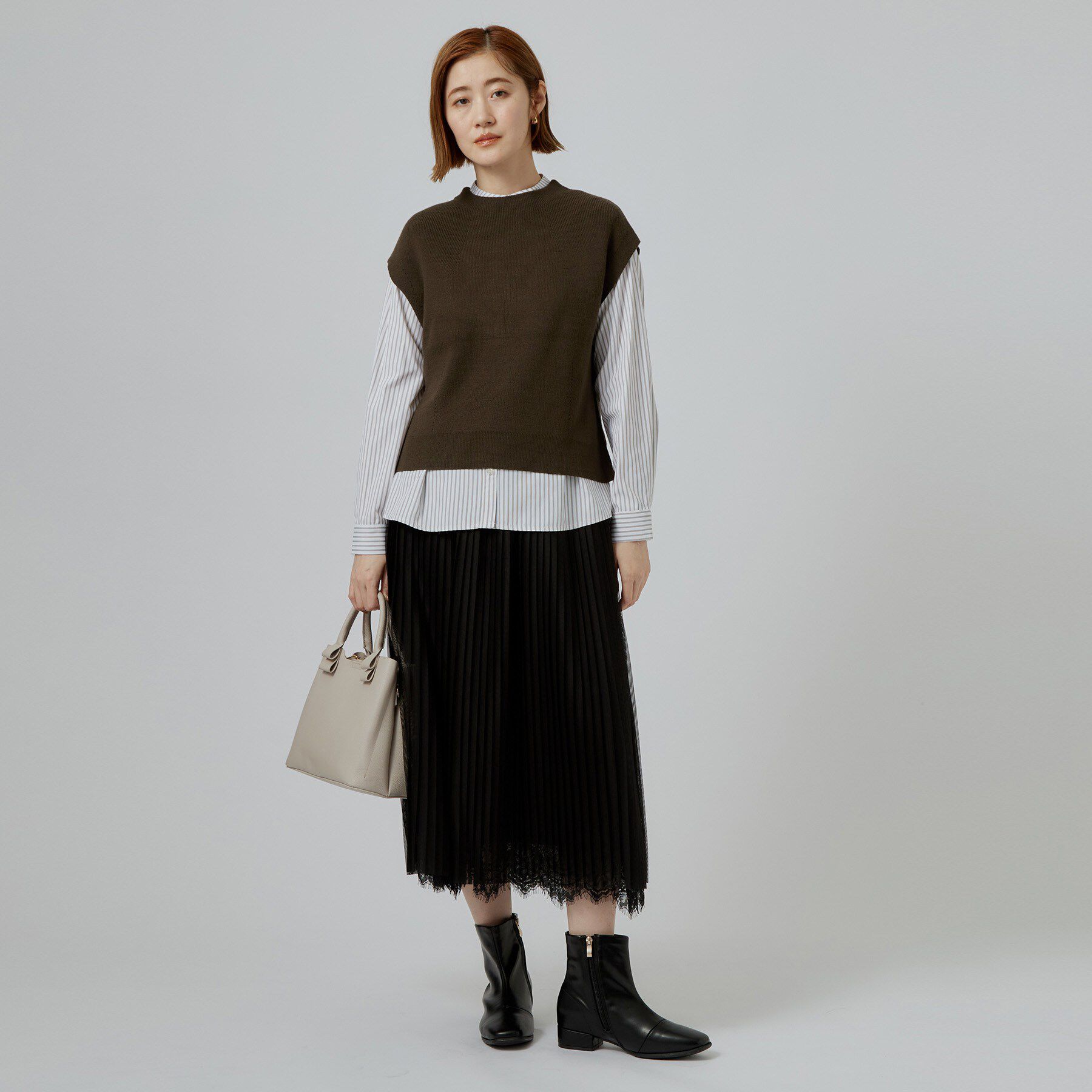 grove「【時短・着回し】ニットベスト&times;シャツSET」|その他|