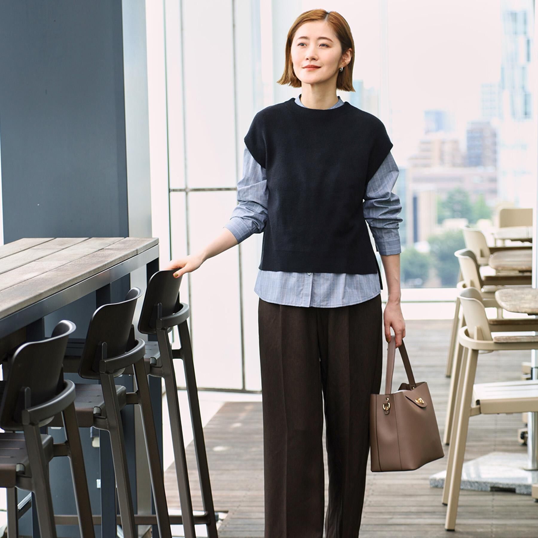 grove「【時短・着回し】ニットベスト&times;シャツSET」|その他|