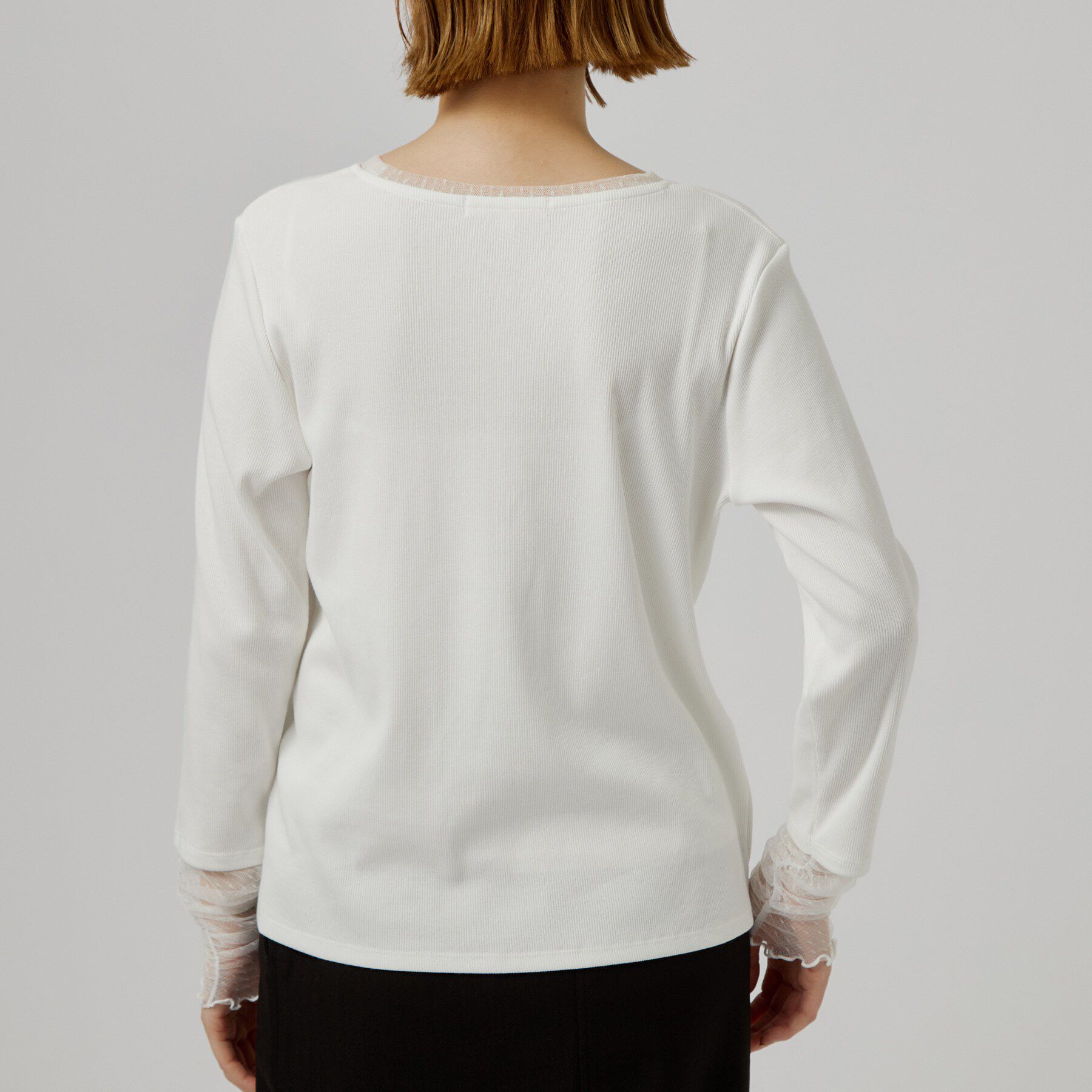 grove「【重ね着にも◎】チュールドッキングテレコカットソー」|Tシャツ・カットソー|