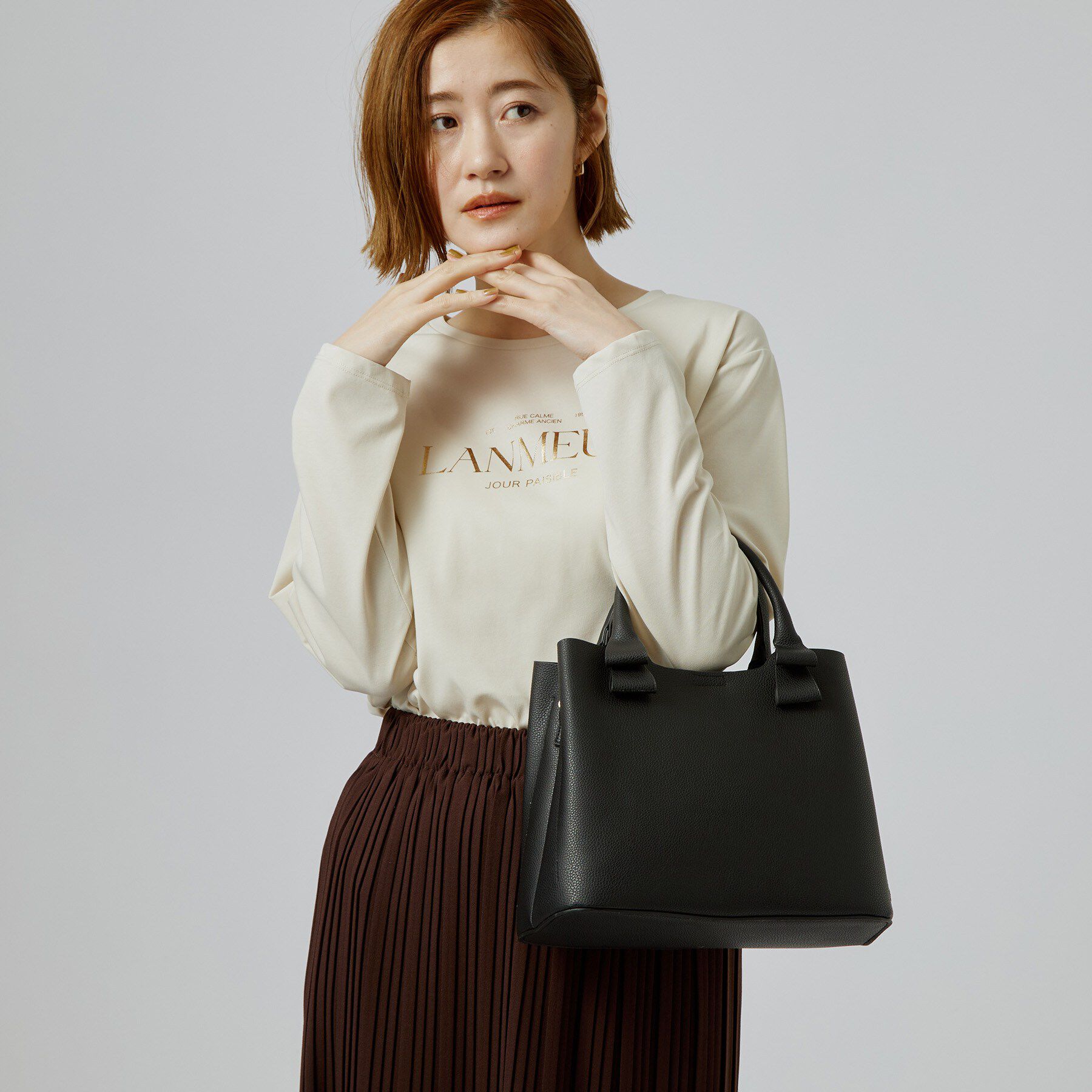 grove「【人間工学】あおりハンドルリボン2WAYトート」|トートバッグ|