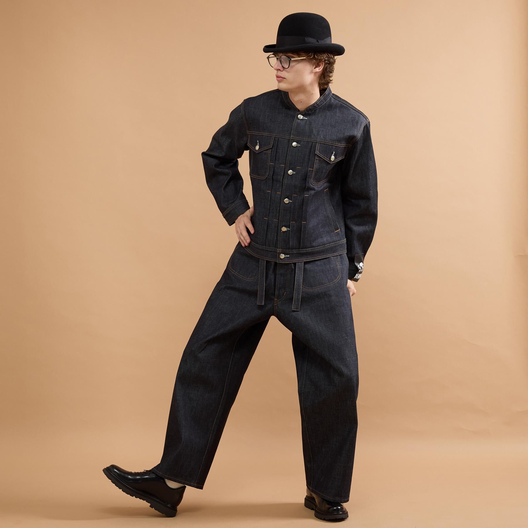 40CARATS&525「【525DENIM】14ozデニム ノーカラーGジャン」|ブルゾン・スタジャン|