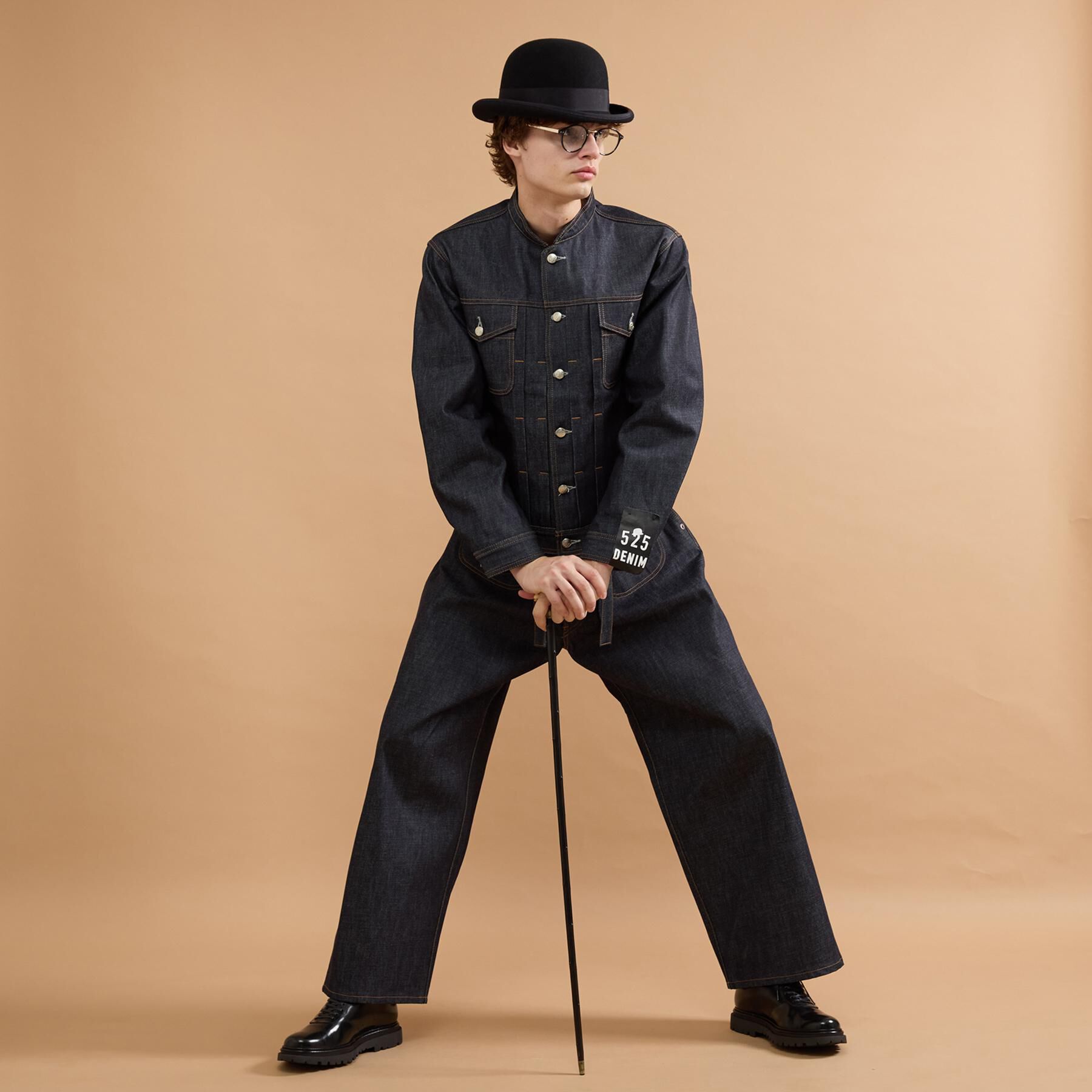 40CARATS&525「【525DENIM】14ozデニム ノーカラーGジャン」|ブルゾン・スタジャン|
