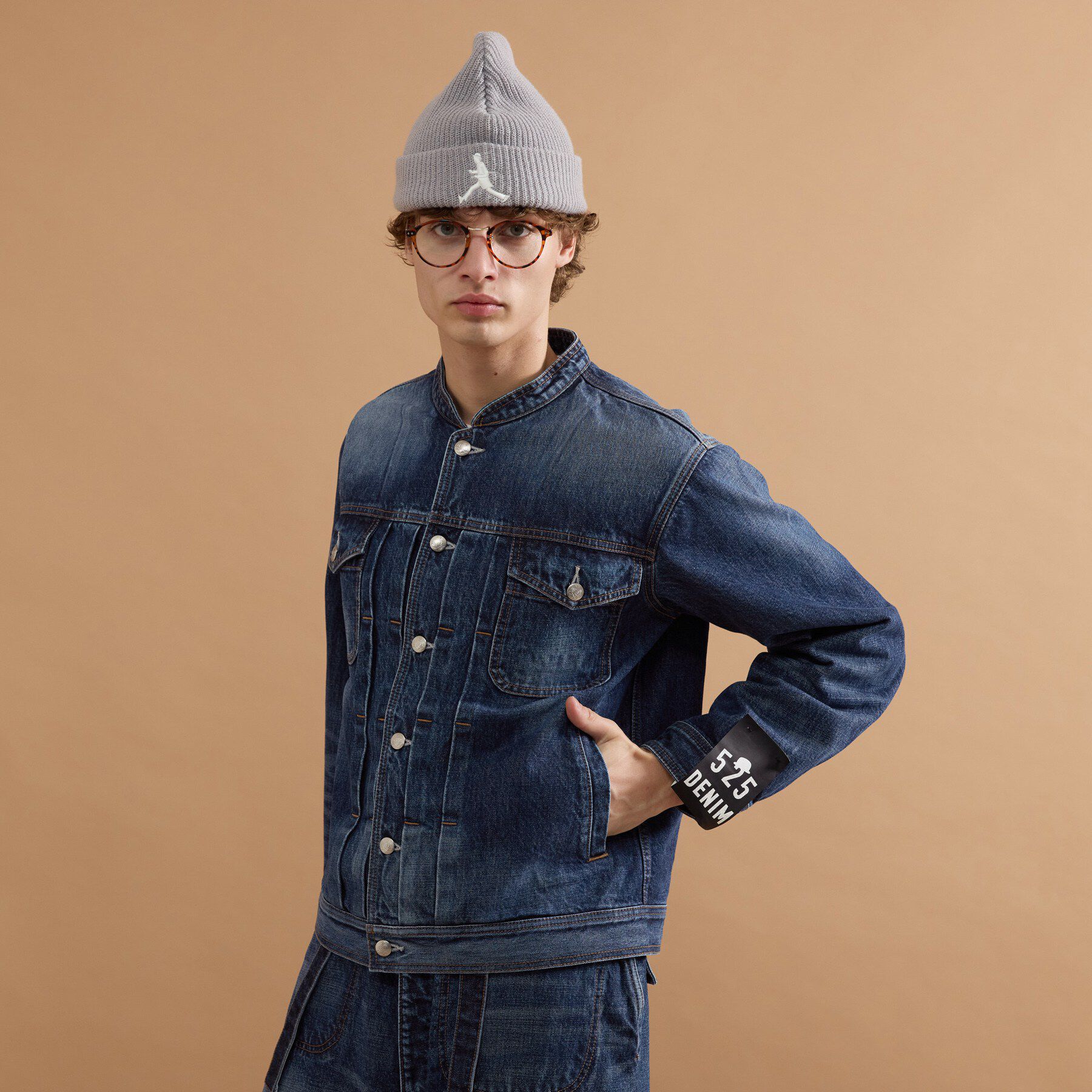 40CARATS&525「【525DENIM】14ozデニム ノーカラーGジャン」|ブルゾン・スタジャン|