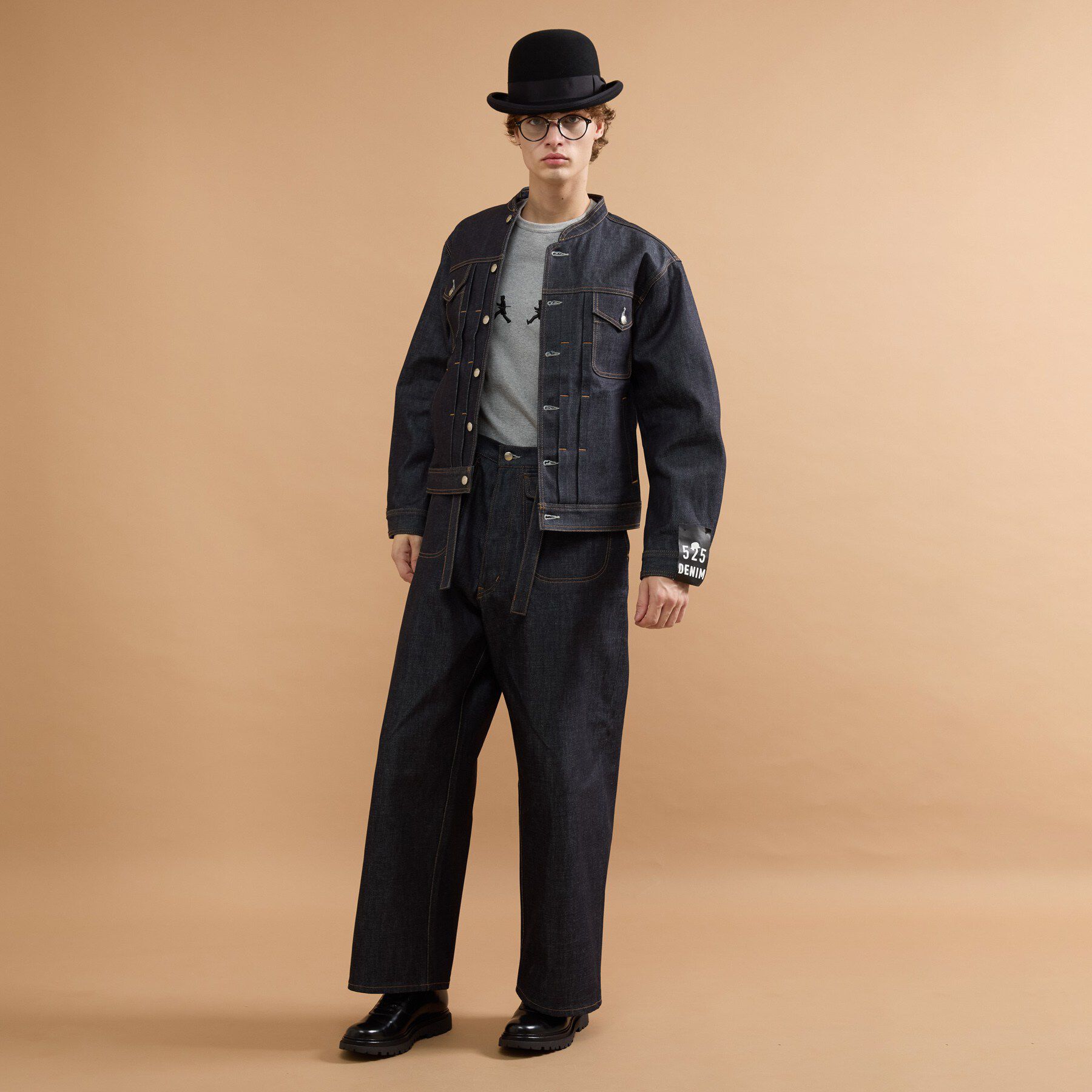 40CARATS&525「【525DENIM】14ozデニム ノーカラーGジャン」|ブルゾン・スタジャン|