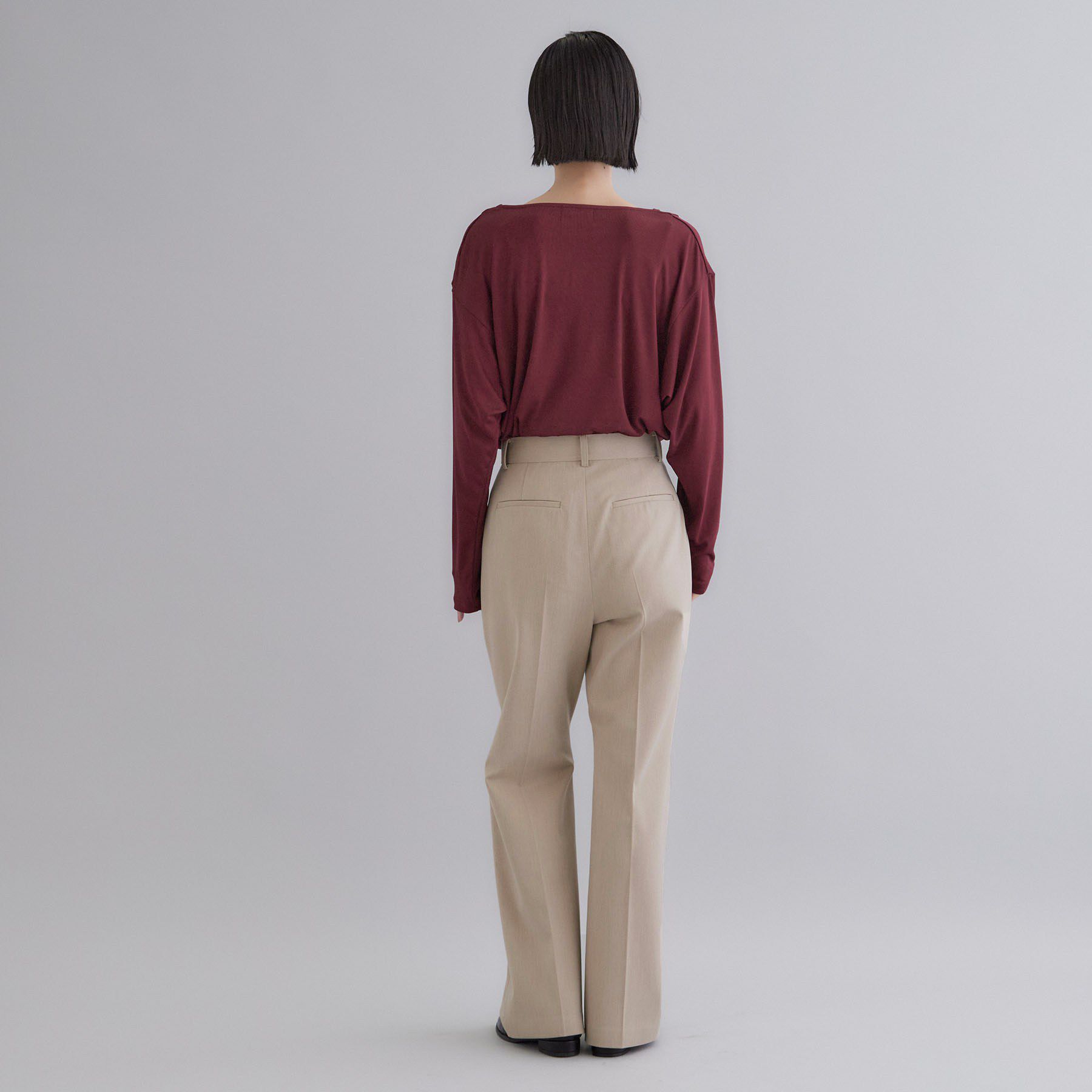 OPAQUE.CLIP「【es】ドレープネック アシンメトリーデザインカットソー【洗濯機OK】」|Tシャツ・カットソー|