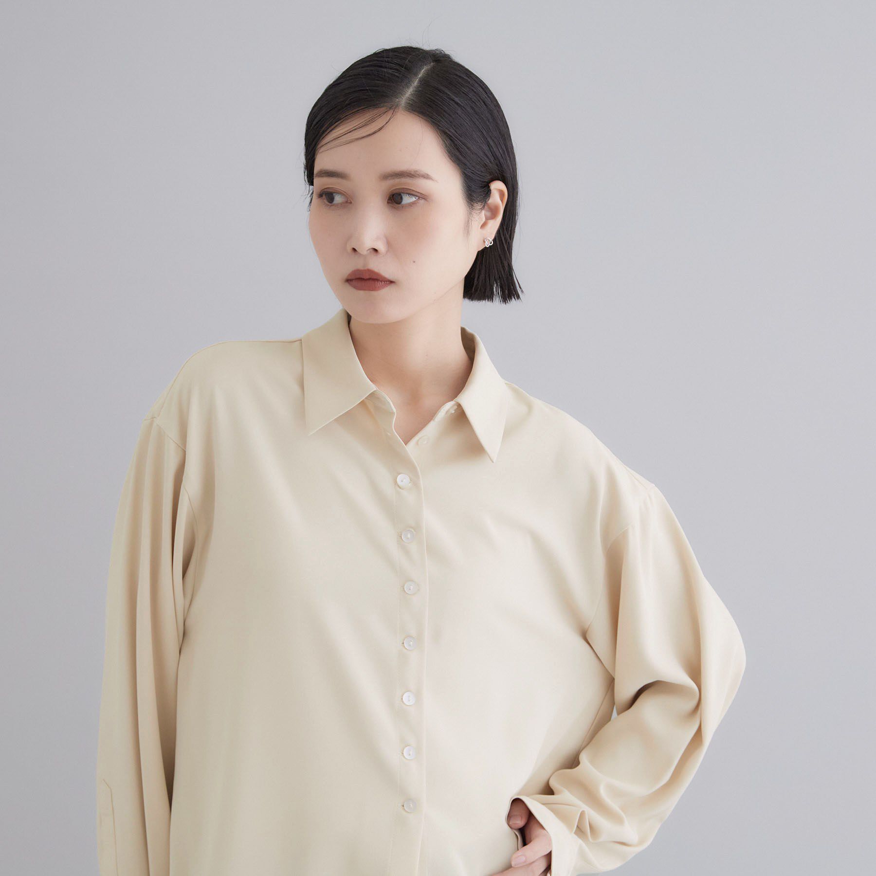 OPAQUE.CLIP「【es】ロングタイ付きとろみブラウス【洗濯機OK】」|シャツ・ブラウス|