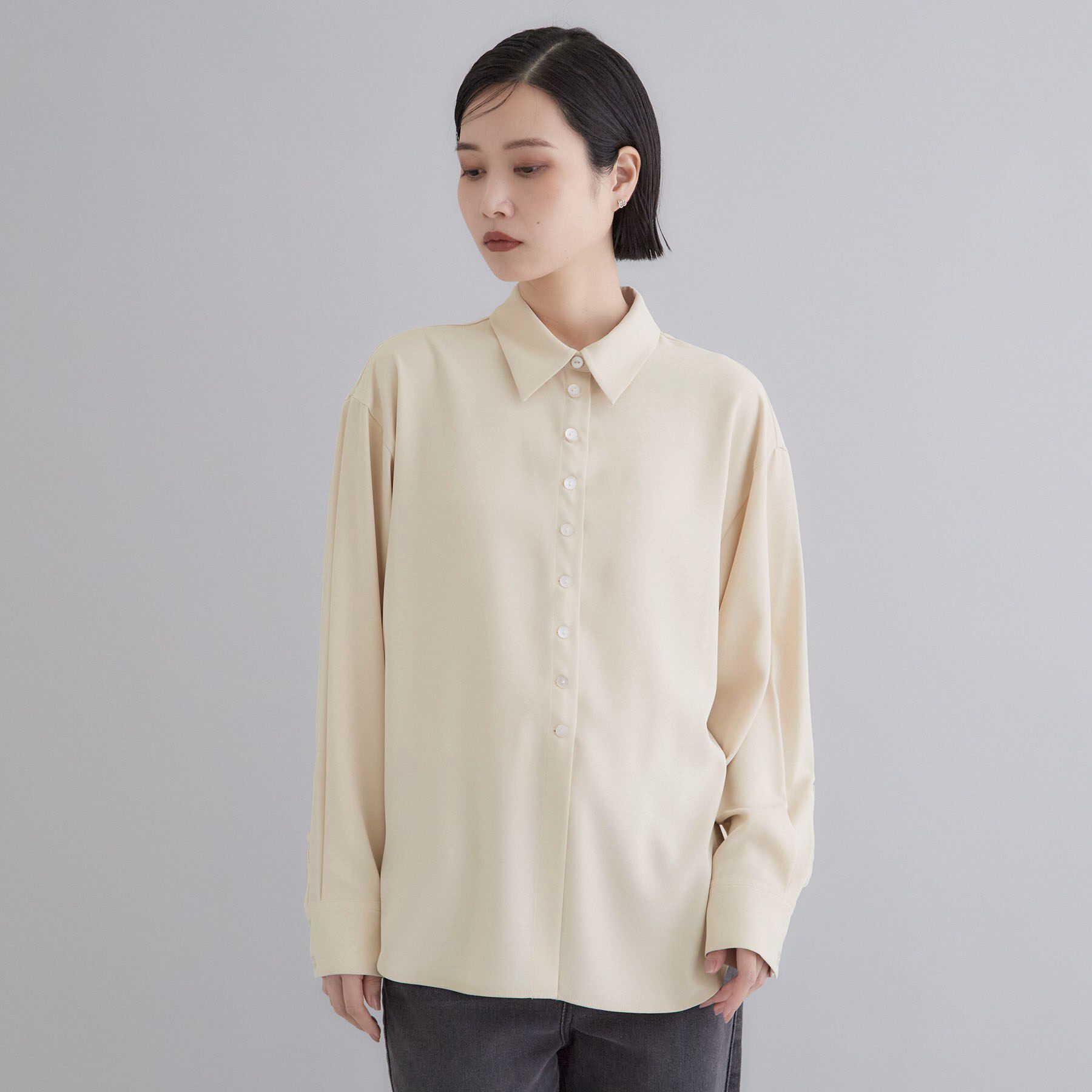 OPAQUE.CLIP「【es】ロングタイ付きとろみブラウス【洗濯機OK】」|シャツ・ブラウス|