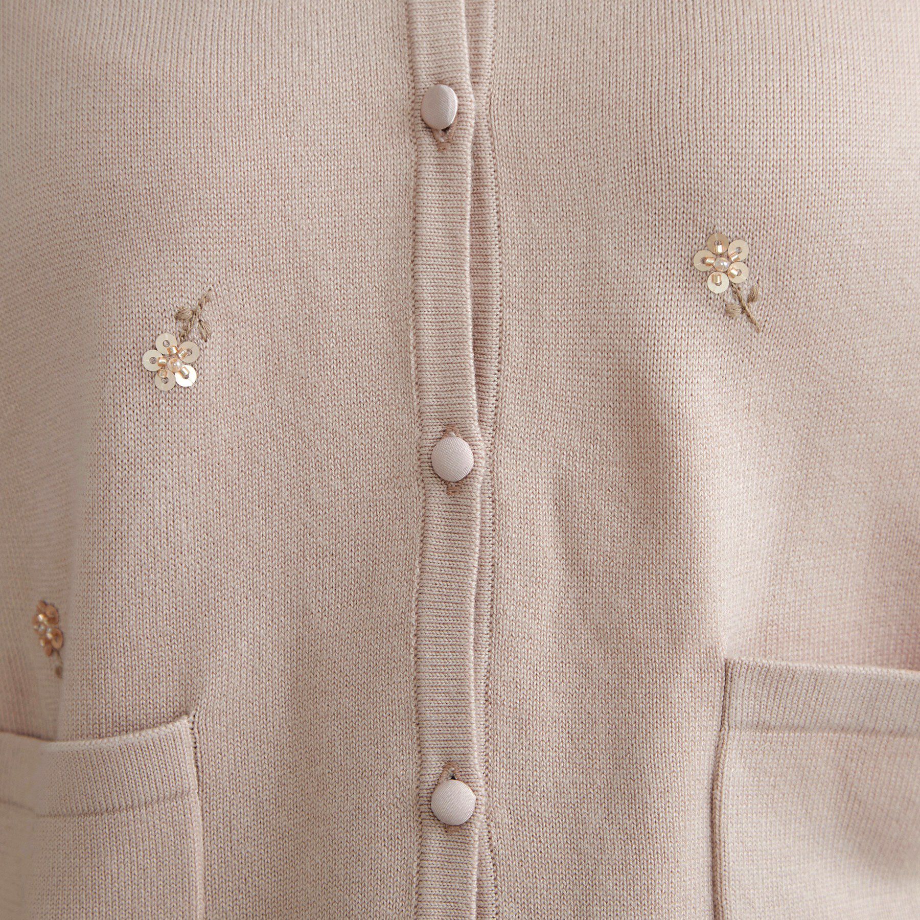 Couture broach「【上品刺繍が華やか】飛ばしビジュー カーディガン」|カーディガン|