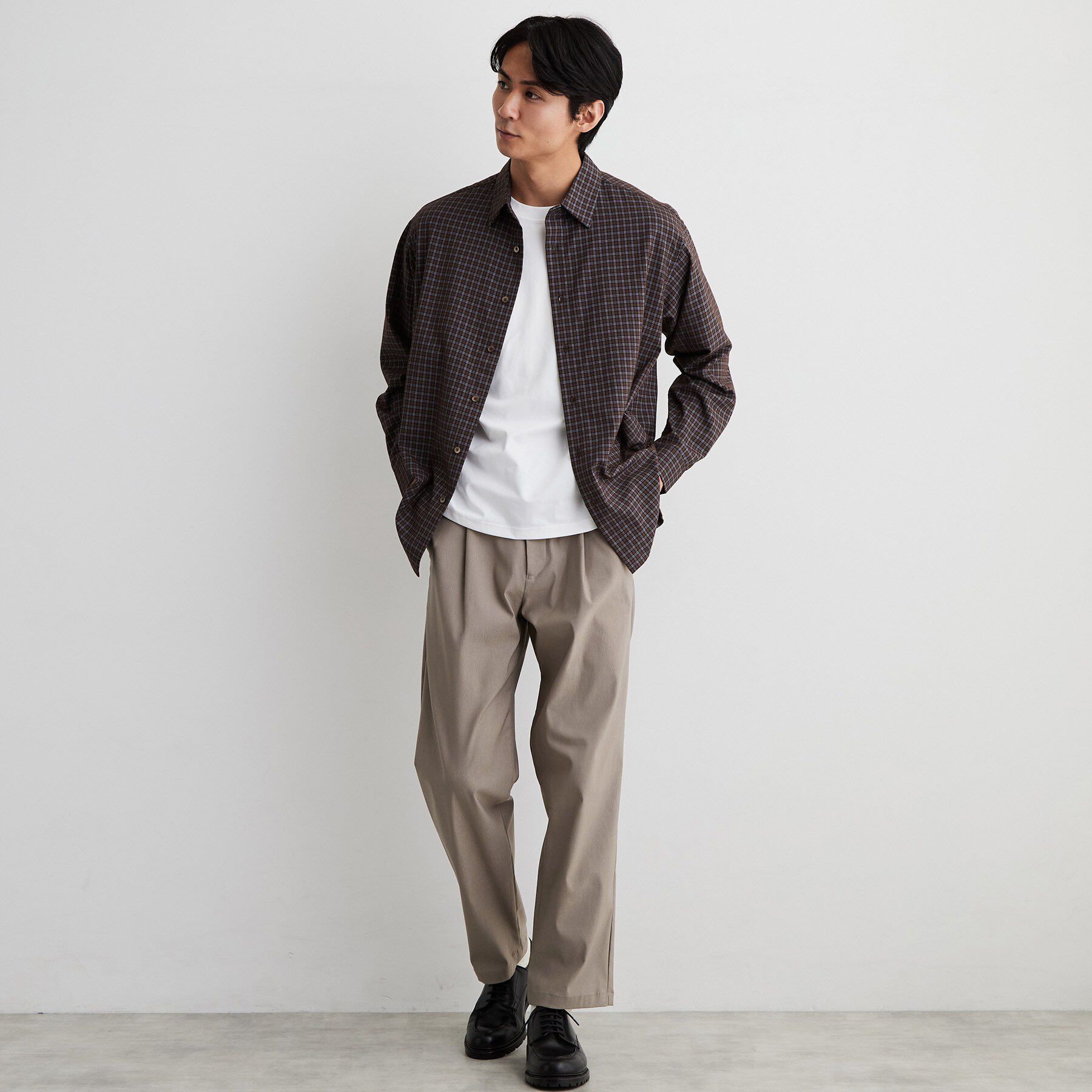 THE SHOP TK「【洗濯機OK】ウールライク 長袖シャツ」|シャツ・ブラウス|