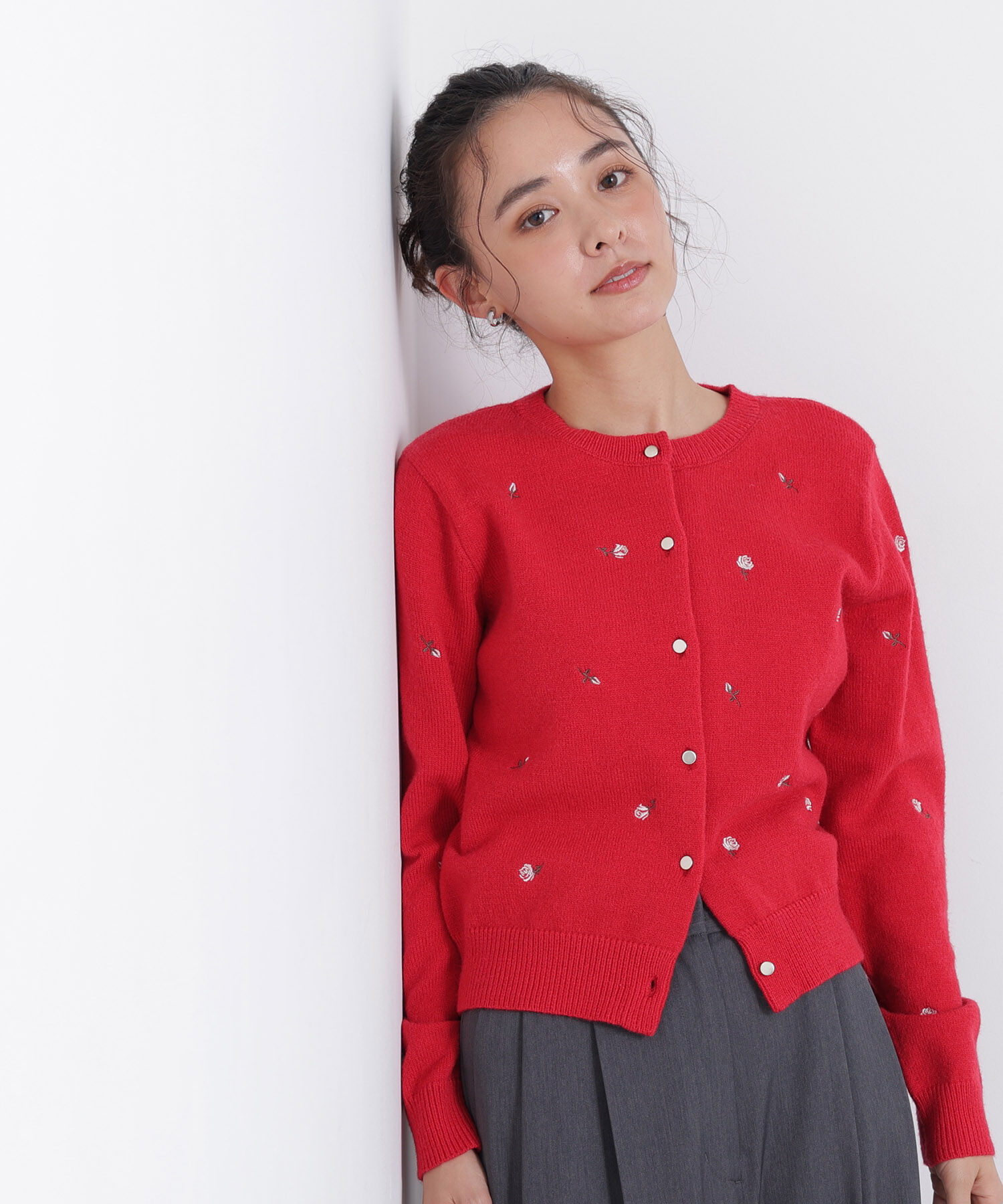  「〈N.〉ローズ刺繍カーディガン」|ニット・セーター|