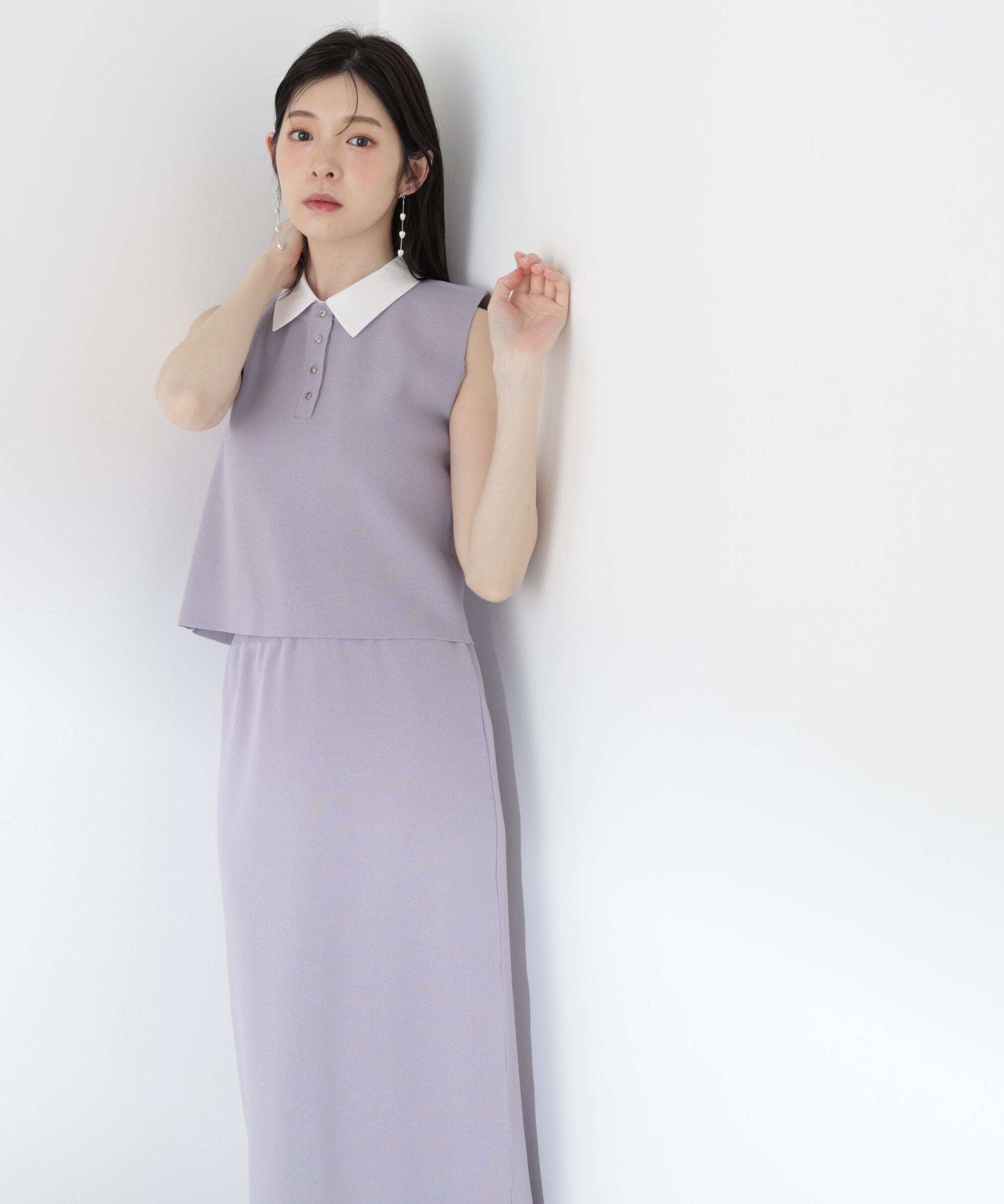 PROPORTION BODY DRESSING「＜青島心さん着用＞衿ドッキングニットセットアップ」|ワンピース|
