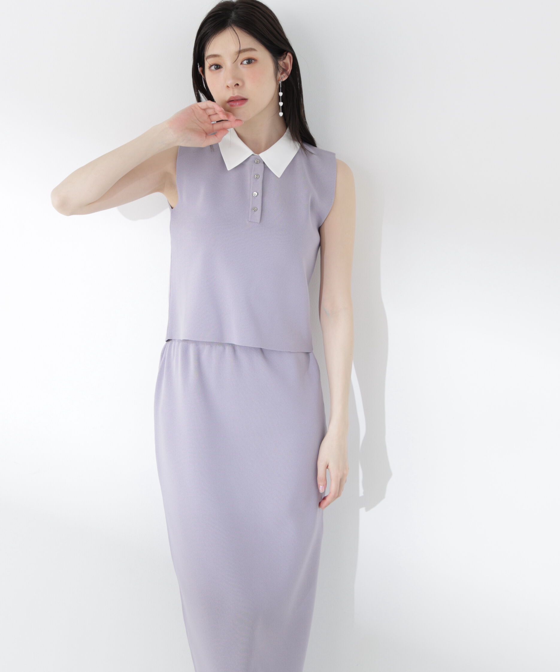 PROPORTION BODY DRESSING「＜青島心さん着用＞衿ドッキングニットセットアップ」|ワンピース|