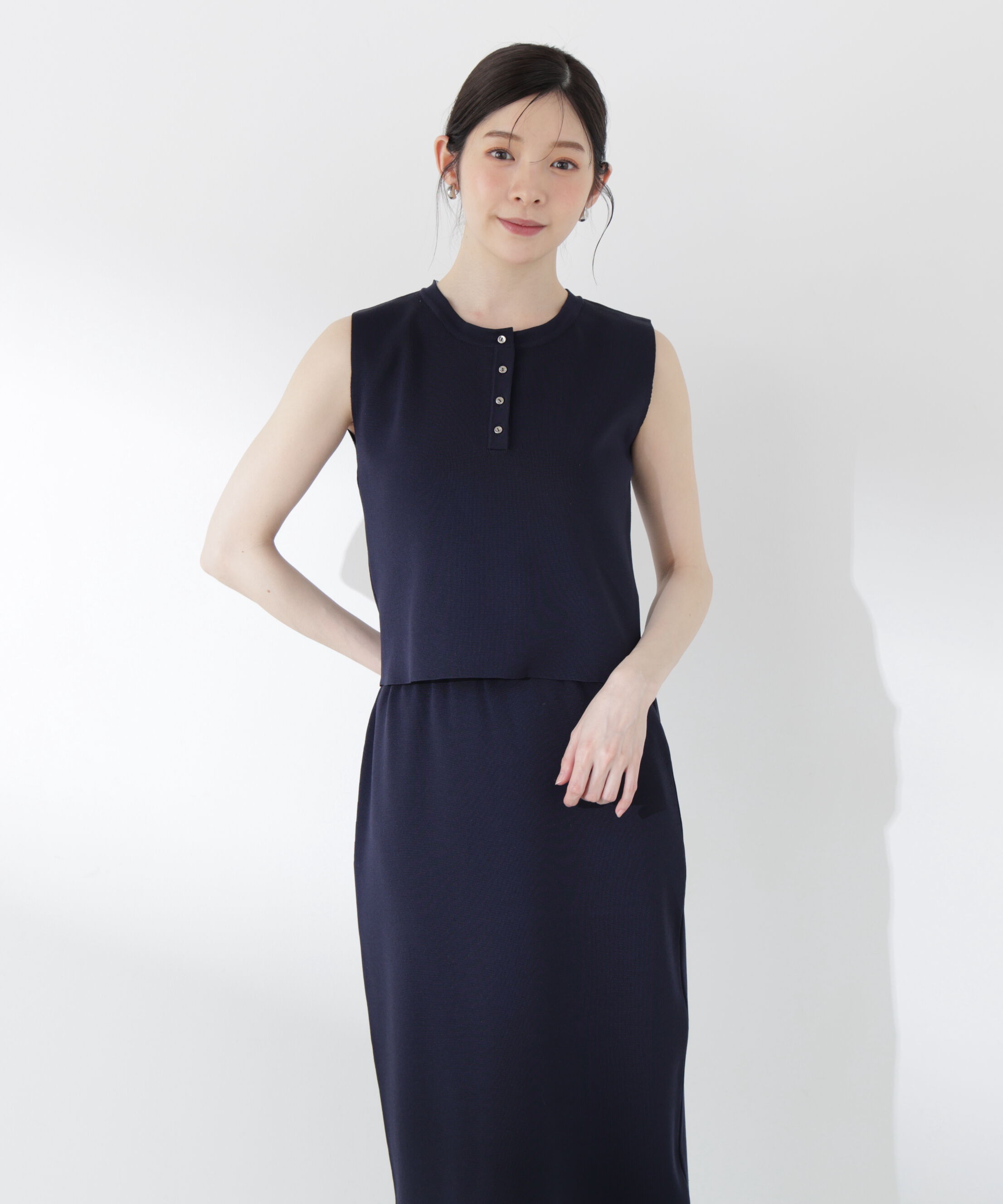 PROPORTION BODY DRESSING「＜青島心さん着用＞衿ドッキングニットセットアップ」|ワンピース|
