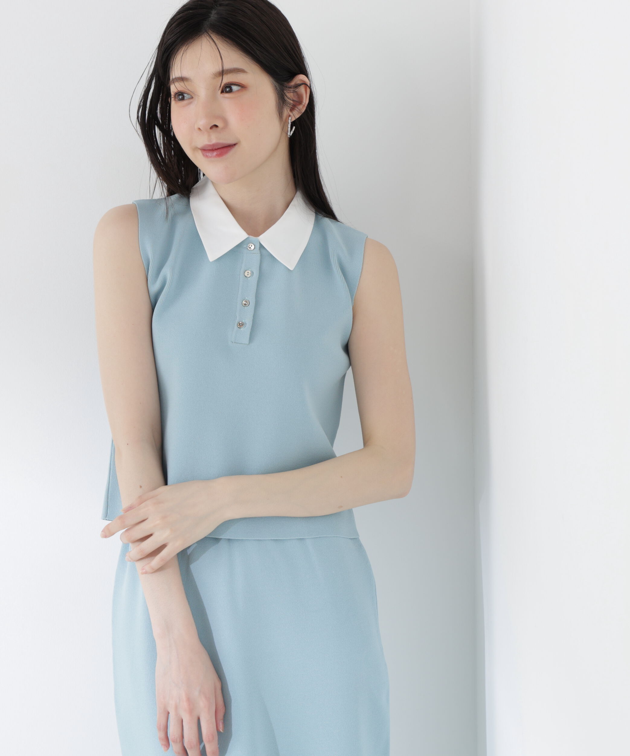 PROPORTION BODY DRESSING「＜青島心さん着用＞衿ドッキングニットセットアップ」|ワンピース|