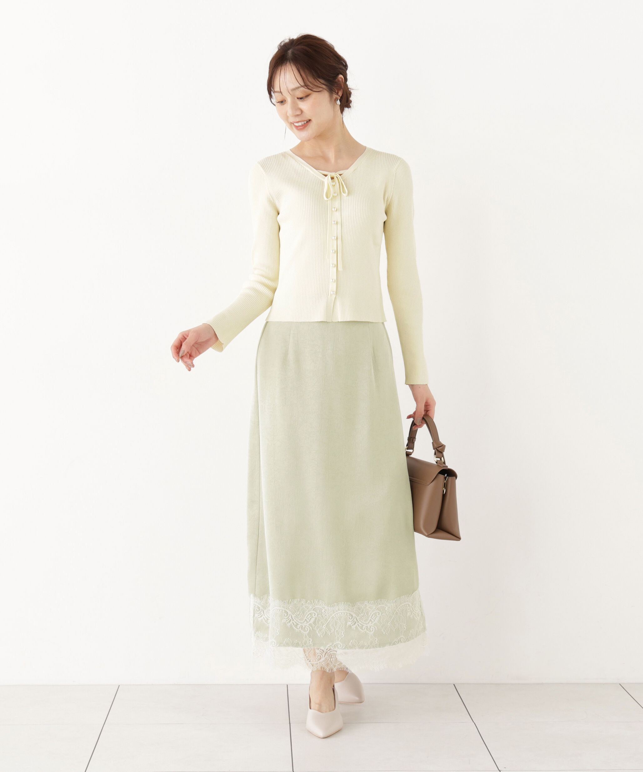 PROPORTION BODY DRESSING「パール付きリボンニット」|ニット・セーター|