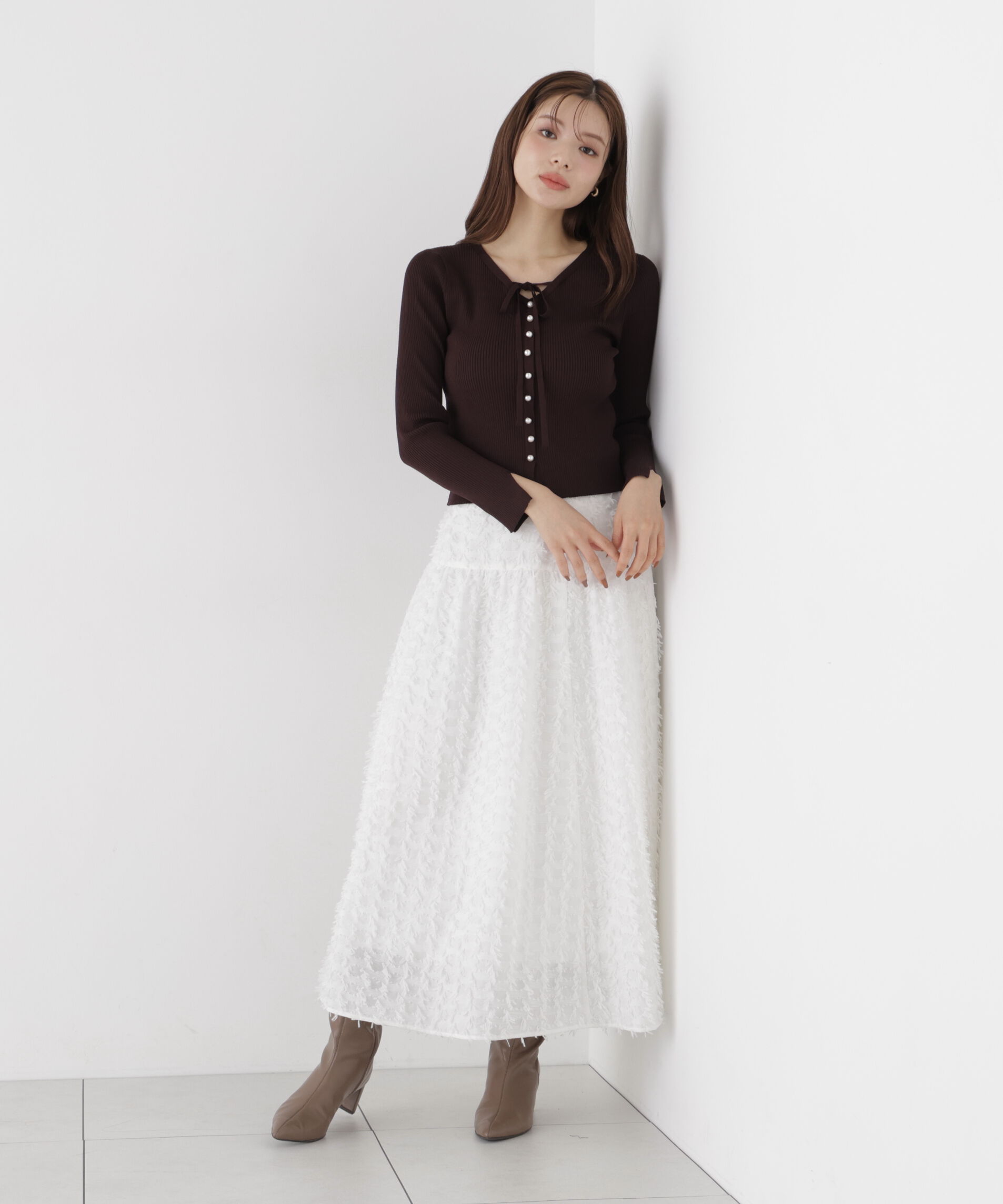PROPORTION BODY DRESSING「パール付きリボンニット」|ニット・セーター|