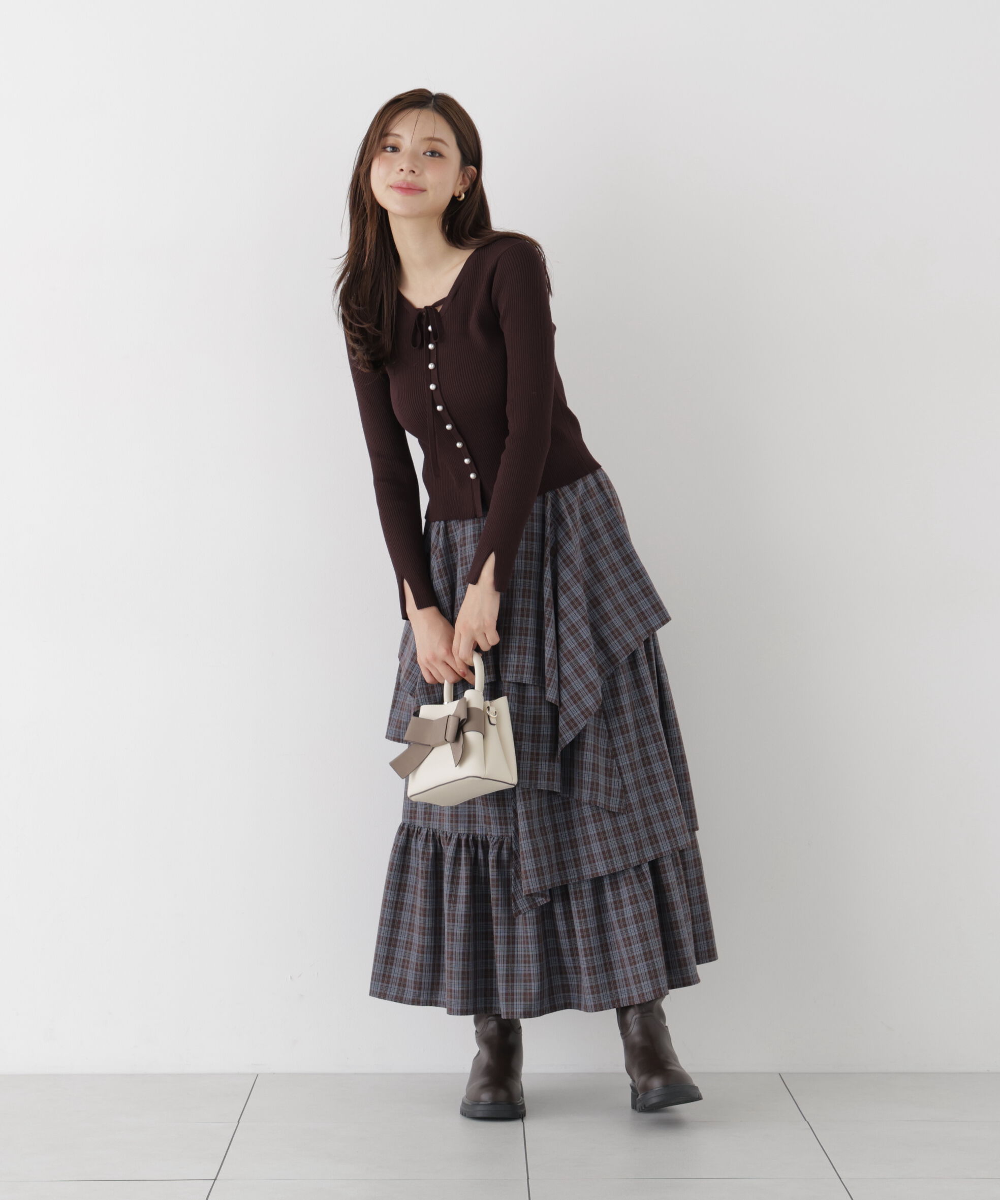 PROPORTION BODY DRESSING「パール付きリボンニット」|ニット・セーター|