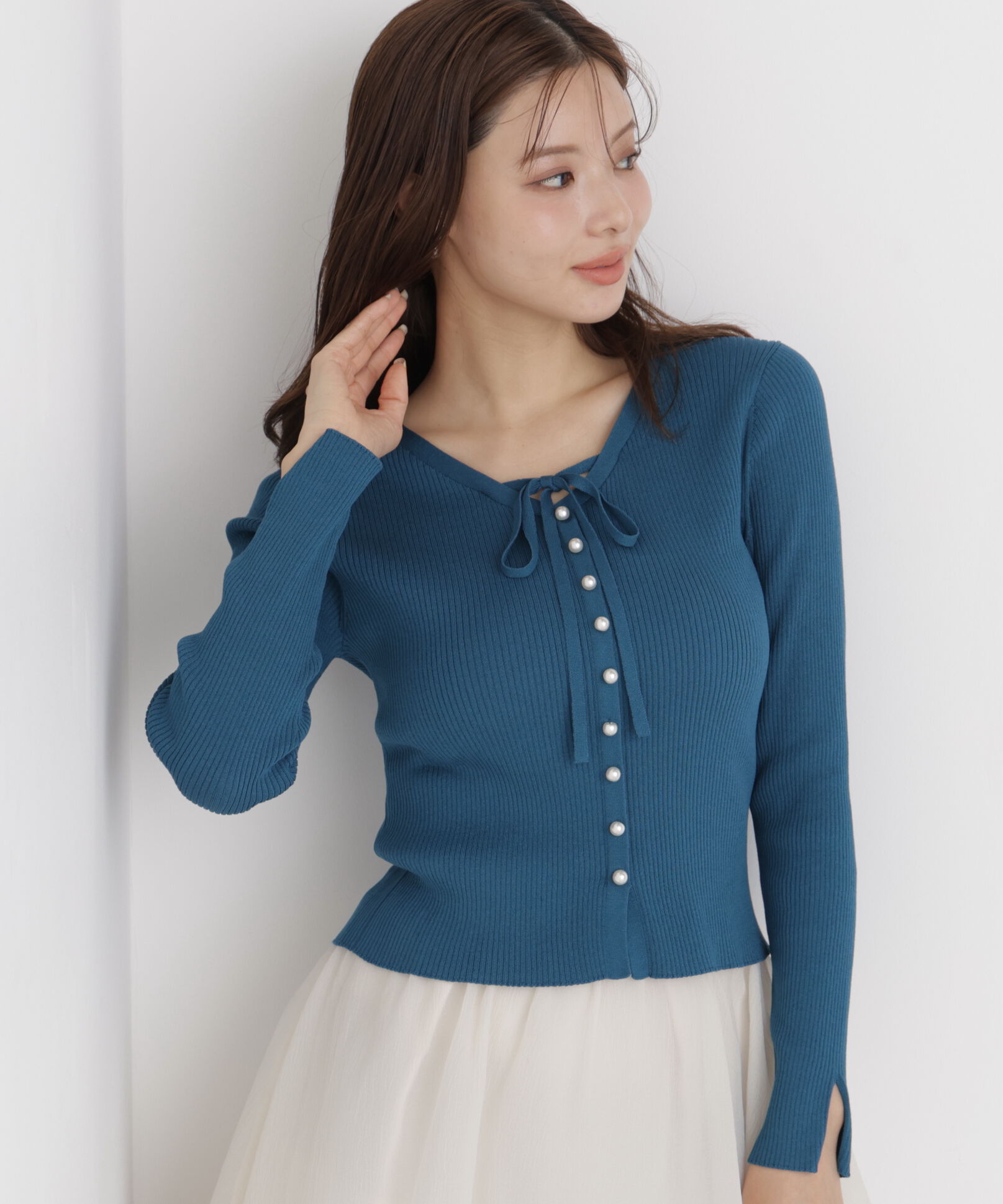 PROPORTION BODY DRESSING「パール付きリボンニット」|ニット・セーター|