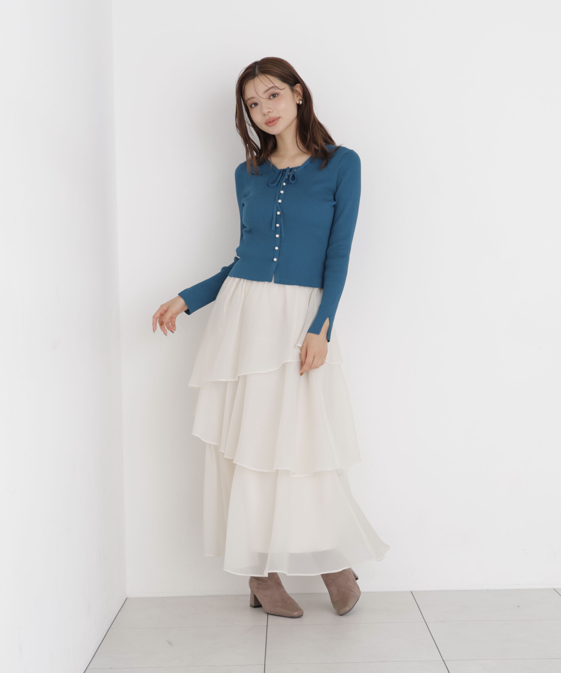 PROPORTION BODY DRESSING「パール付きリボンニット」|ニット・セーター|