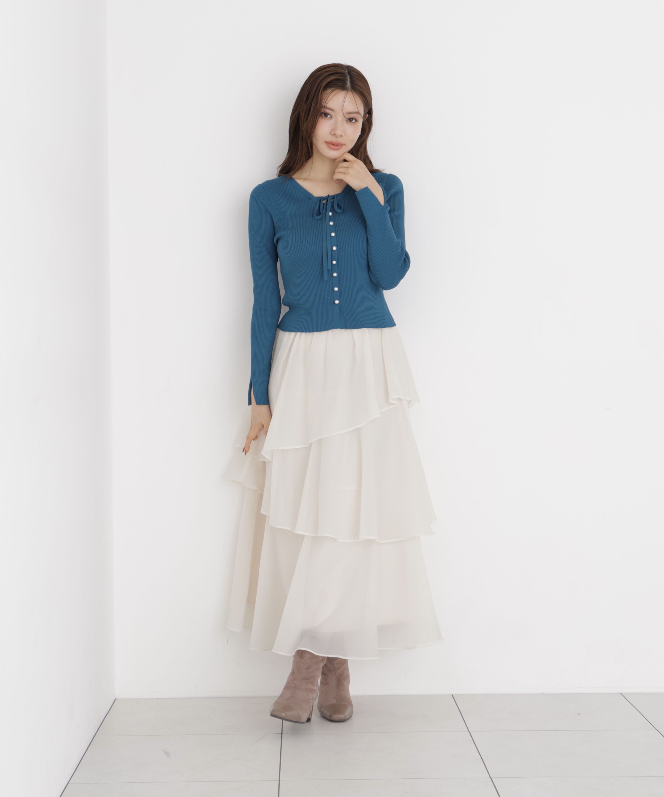 PROPORTION BODY DRESSING「パール付きリボンニット」|ニット・セーター|