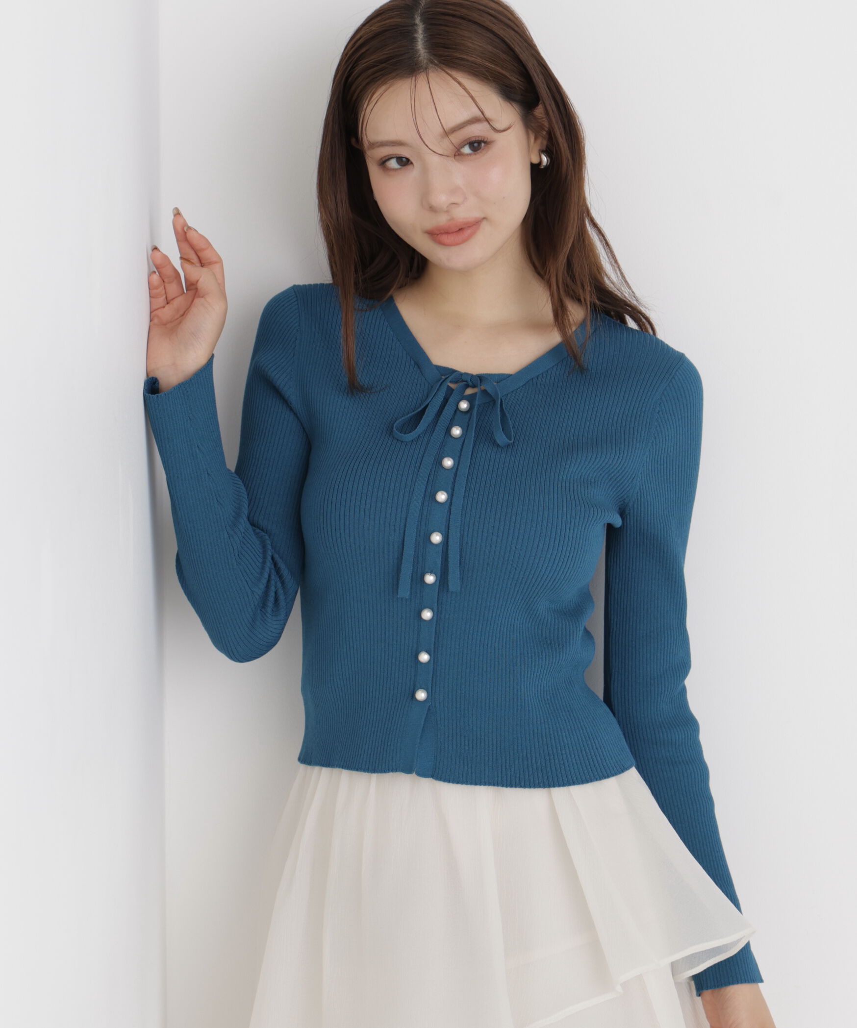 PROPORTION BODY DRESSING「パール付きリボンニット」|ニット・セーター|