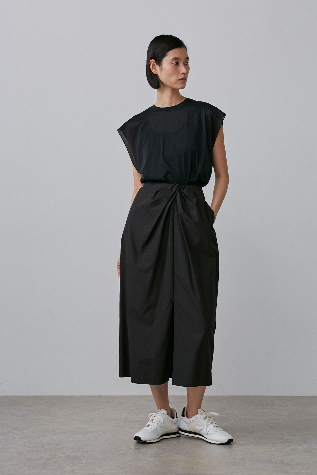 YLEVE 「YLEVE / FINX COTTON WEATHER TWIST SK」|スカート|ブラック