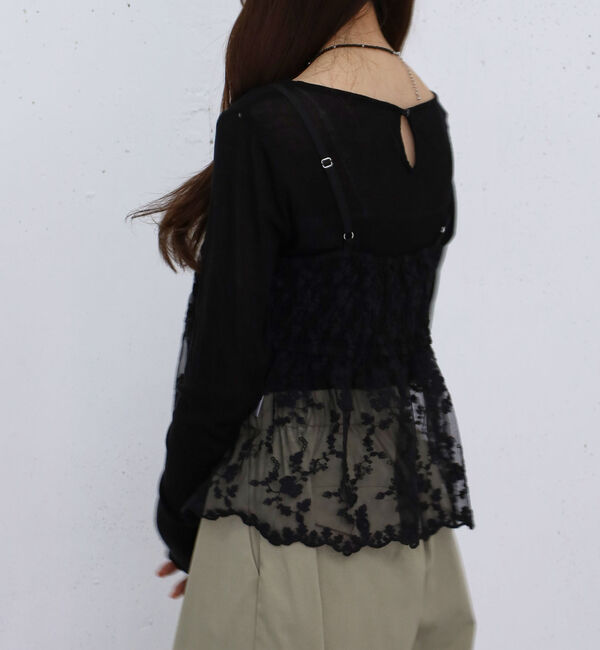 archives「刺?レースペプラムビスチェ&times;シアーカットＴＯＰＳ」|カーディガン|