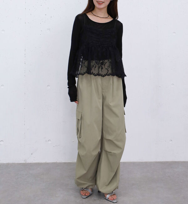 archives「刺?レースペプラムビスチェ&times;シアーカットＴＯＰＳ」|カーディガン|