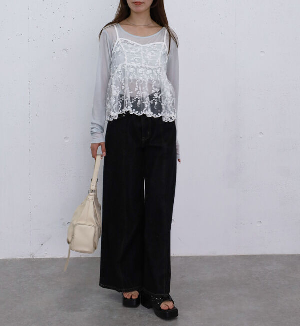 archives「刺?レースペプラムビスチェ&times;シアーカットＴＯＰＳ」|カーディガン|