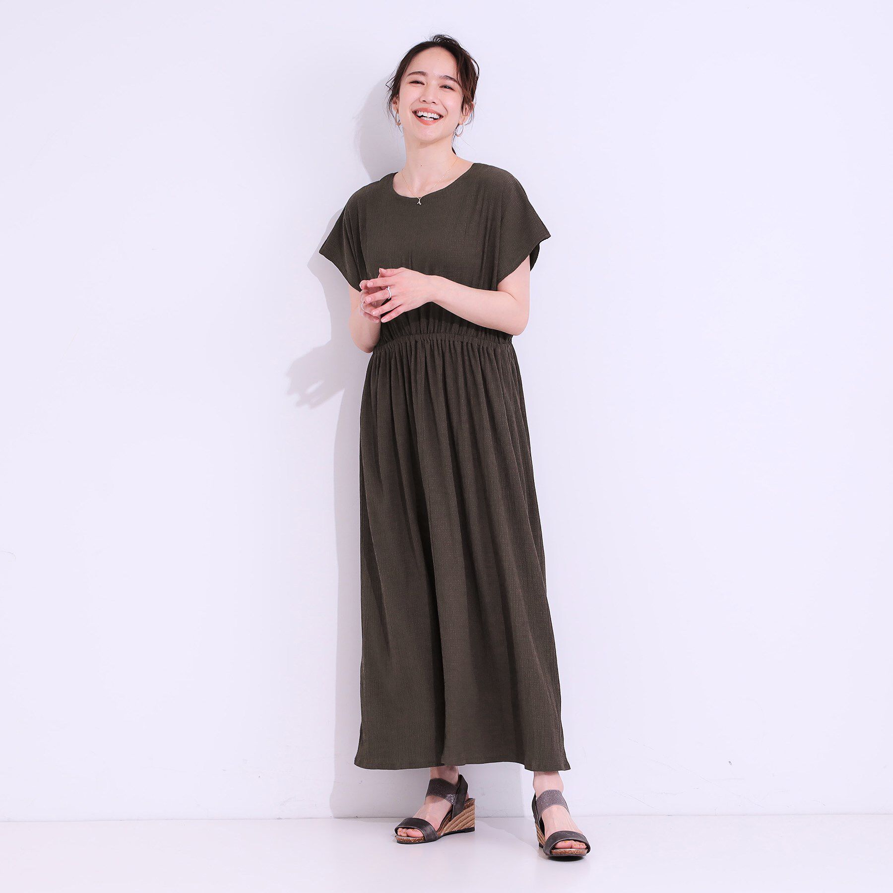 SHOO･LA･RUE「【前後2WAY】さらりと大人上品に 楊柳フレンチワンピース」|ワンピース|