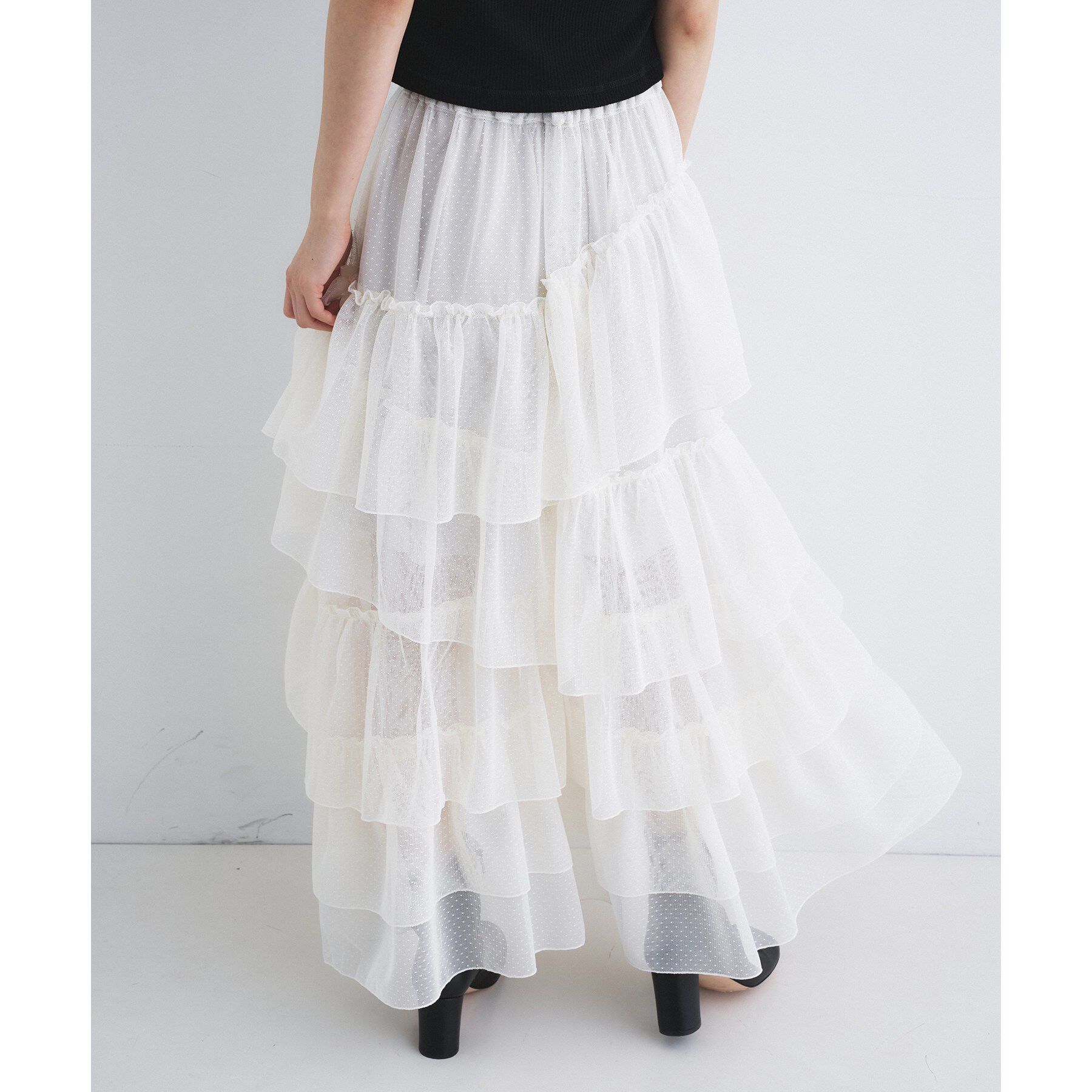 CODE A「M dramatic dot tulle skirt」|スカート|