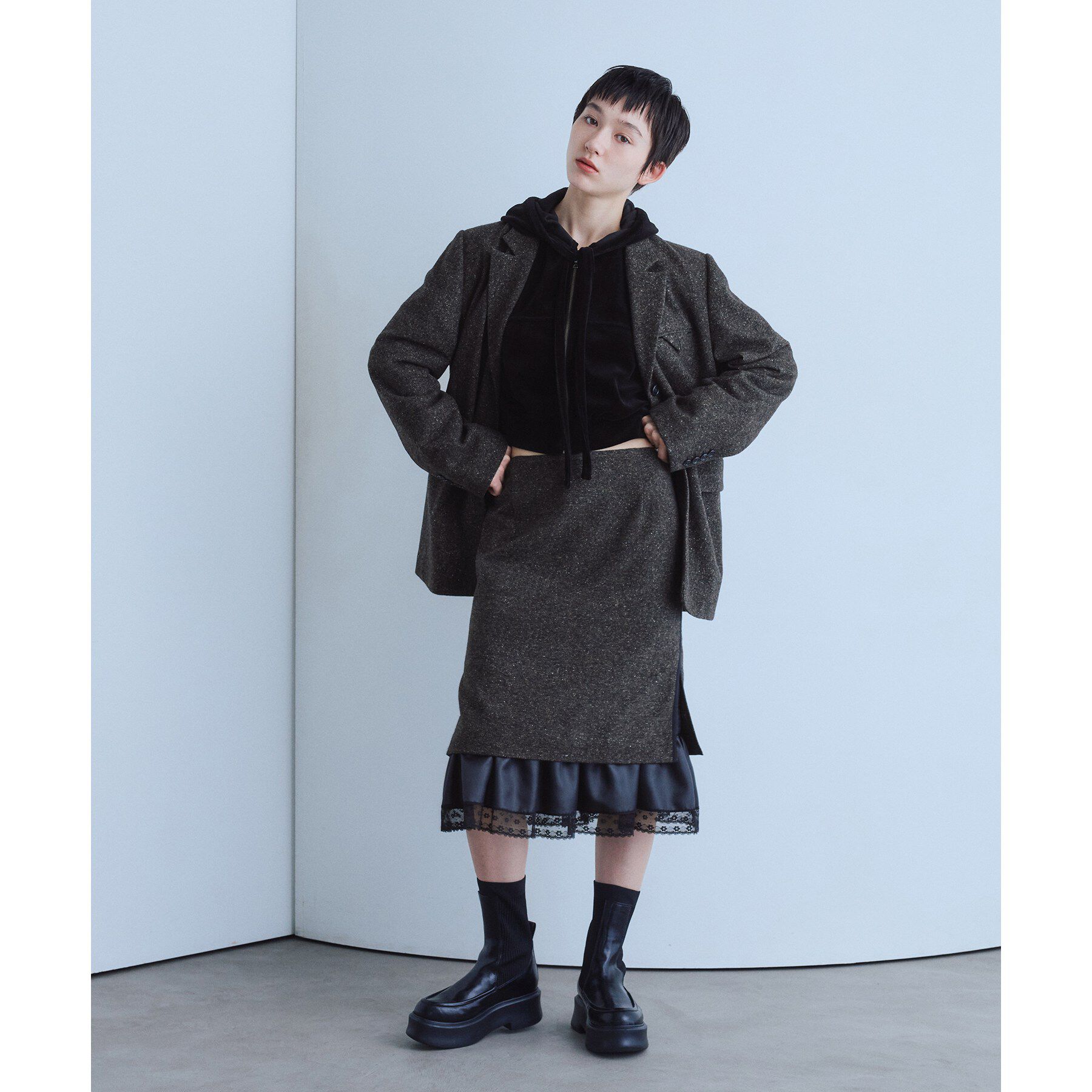 CODE A「soft nep convertible jacket」|テーラードジャケット|