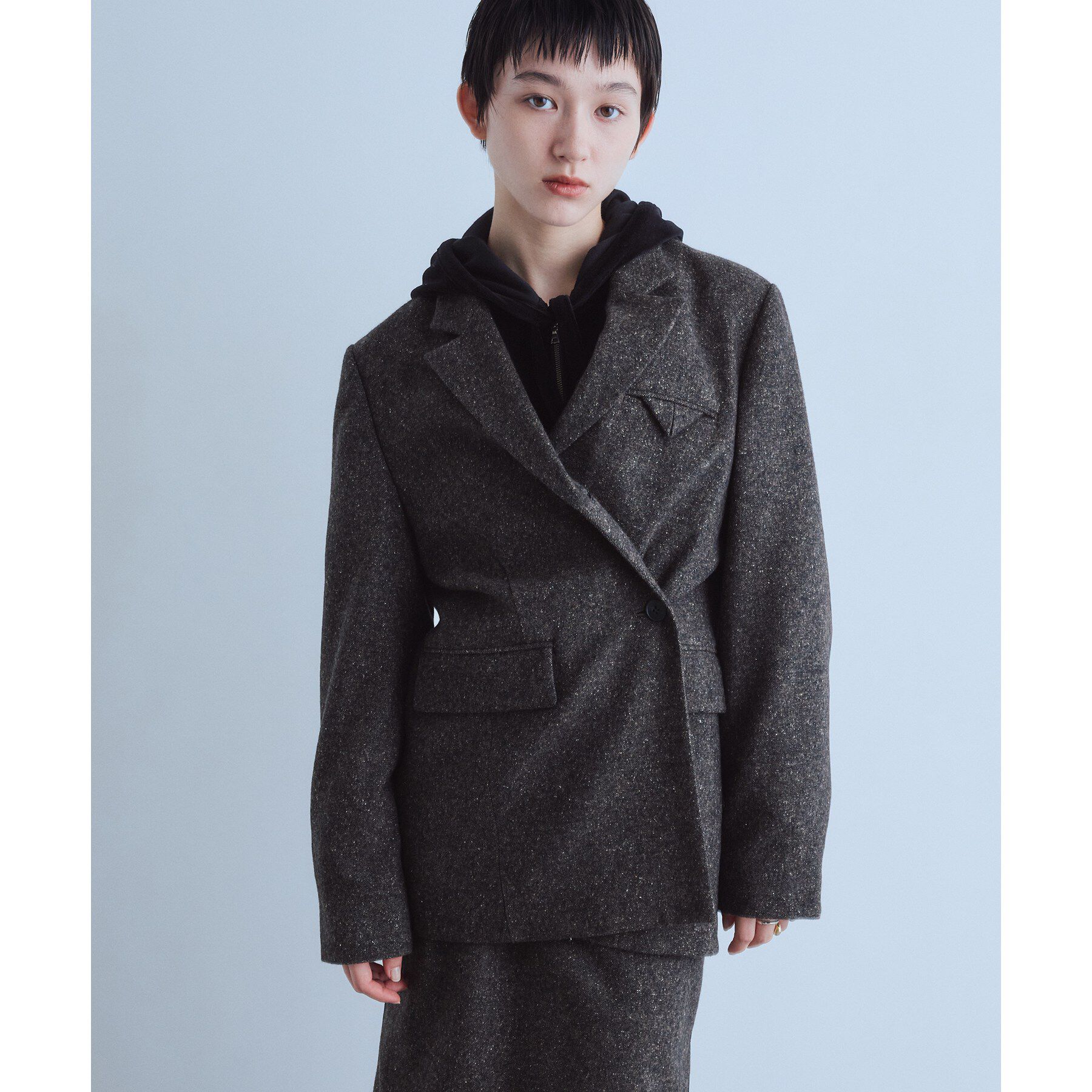 CODE A「soft nep convertible jacket」|テーラードジャケット|ブラウン(444)