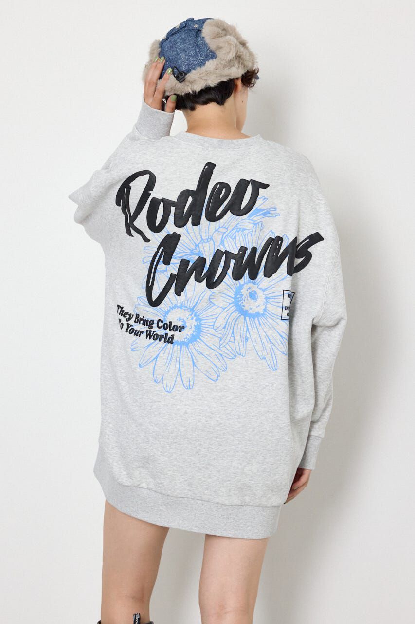 RODEO CROWNS「BIGフラワープリントスウェットワンピース」|ワンピース|L/T.GRY1
