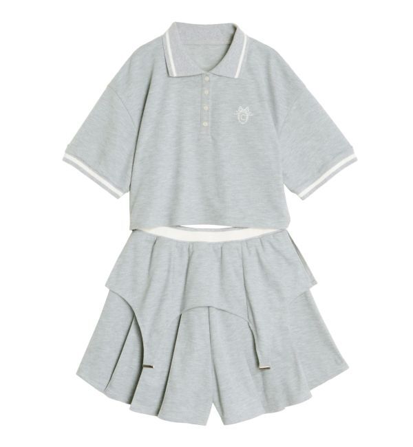 CALNAMUR「ポロ&times;スカートセットアップ【セットアイテム】」|ワンピース|