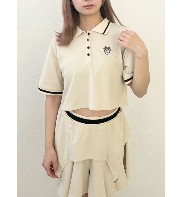 CALNAMUR「ポロ&times;スカートセットアップ【セットアイテム】」|ワンピース|ベージュ