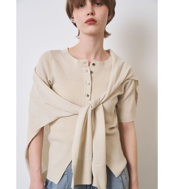 ELENDEEK「MULTIWAY SCARF SET KT CD」|カーディガン|ベージュ